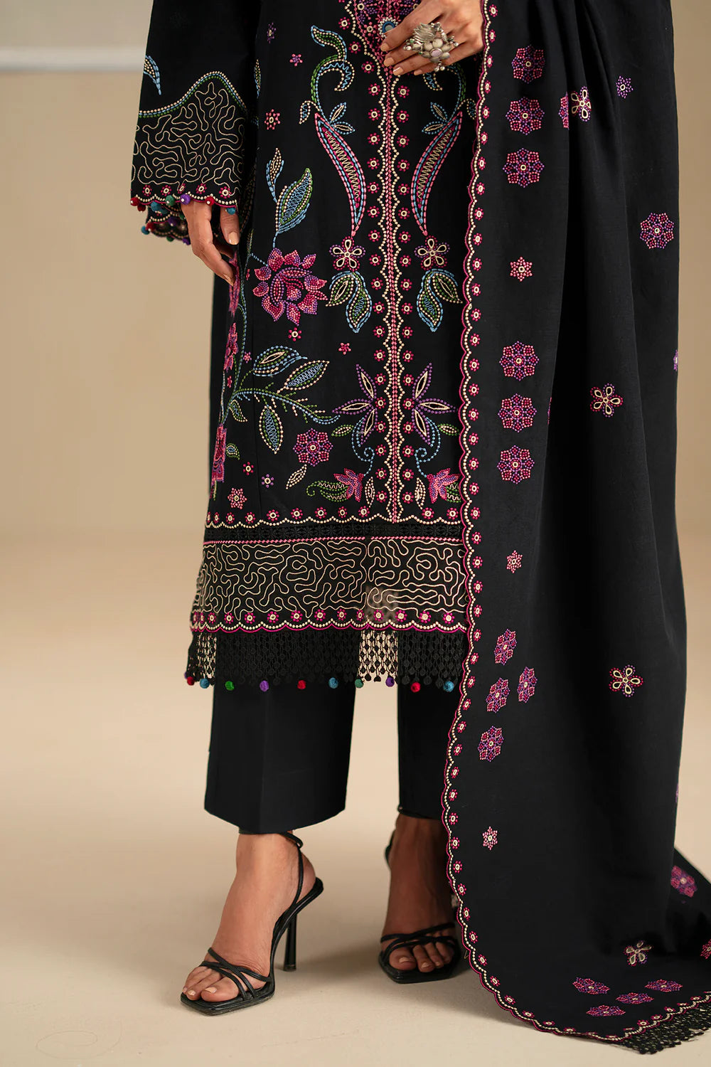 JET BLACK | E0782/203/902 | Unstitched Winter '25 | Ethnc