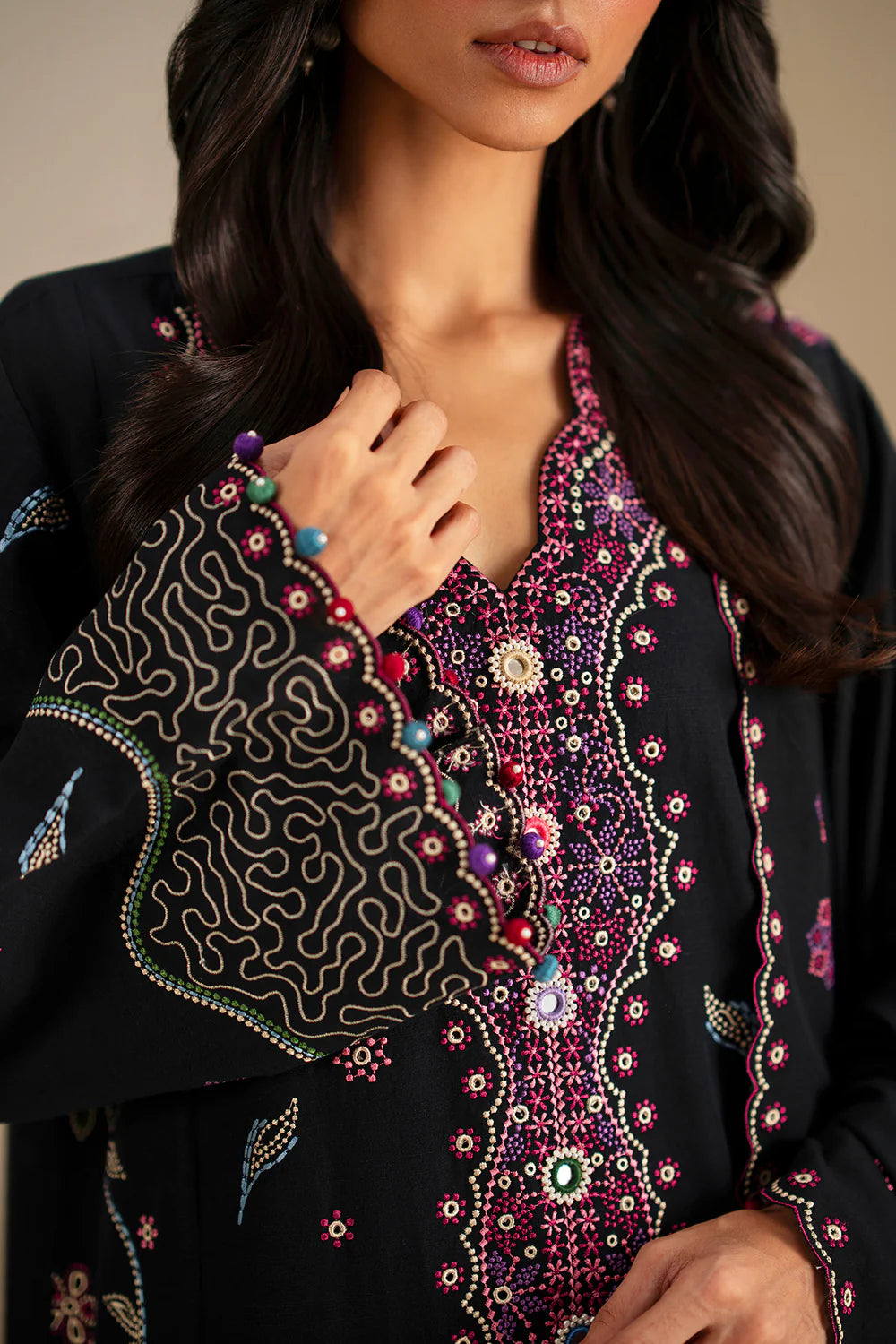 JET BLACK | E0782/203/902 | Unstitched Winter '25 | Ethnc