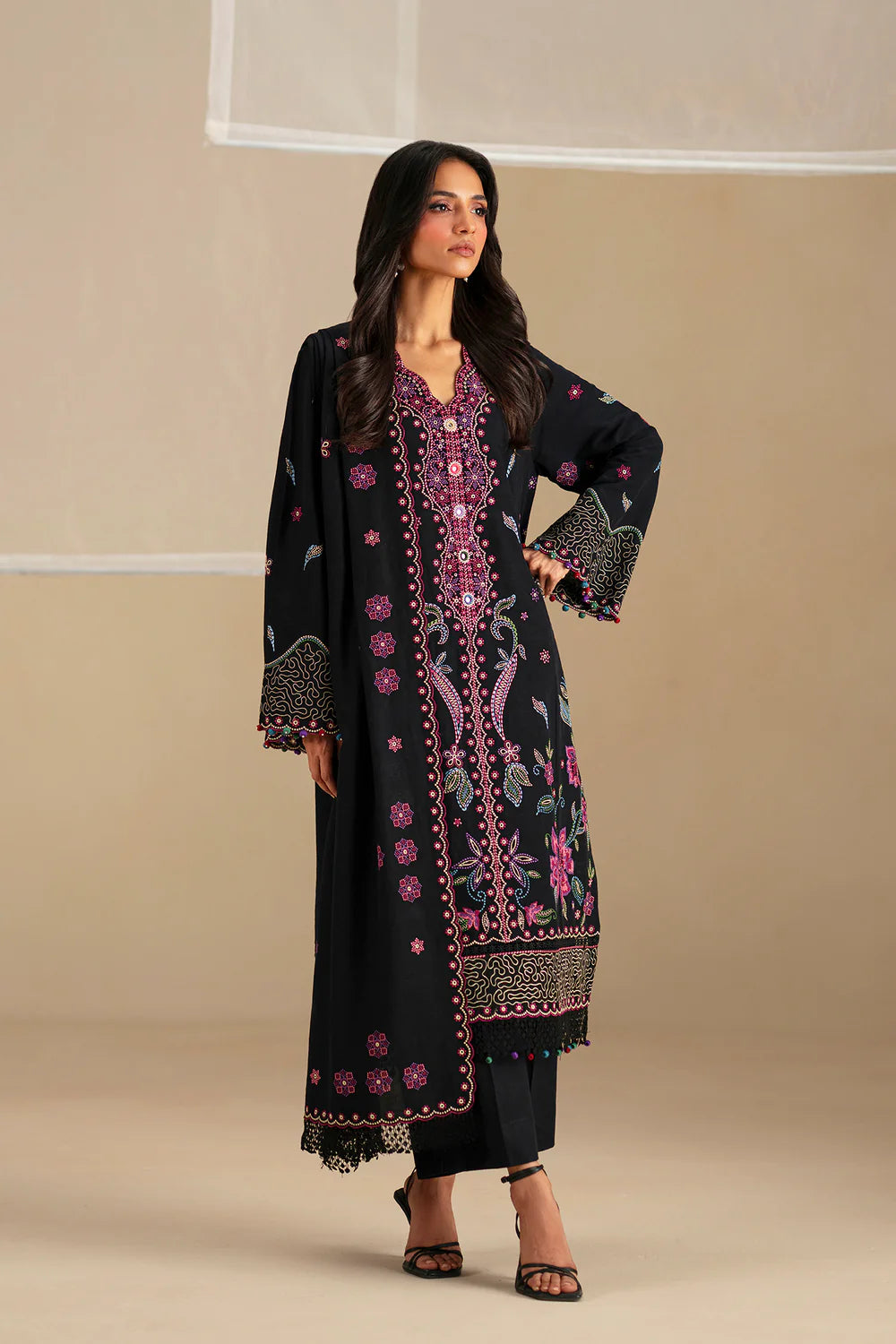 JET BLACK | E0782/203/902 | Unstitched Winter '25 | Ethnc