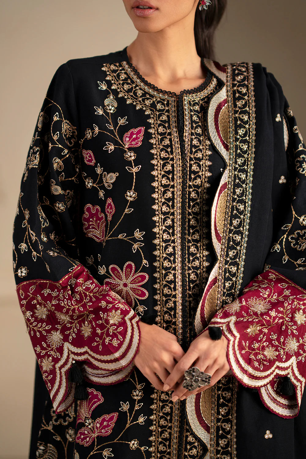 JET BLACK | E0784/203/902 | Unstitched Winter '25 | Ethnc