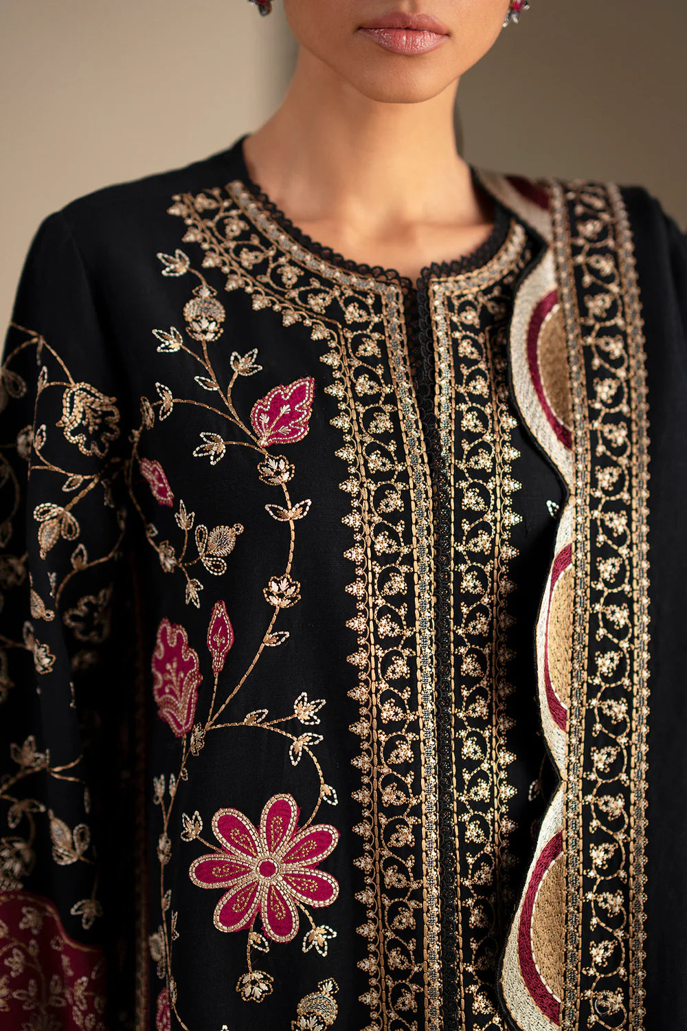 JET BLACK | E0784/203/902 | Unstitched Winter '25 | Ethnc