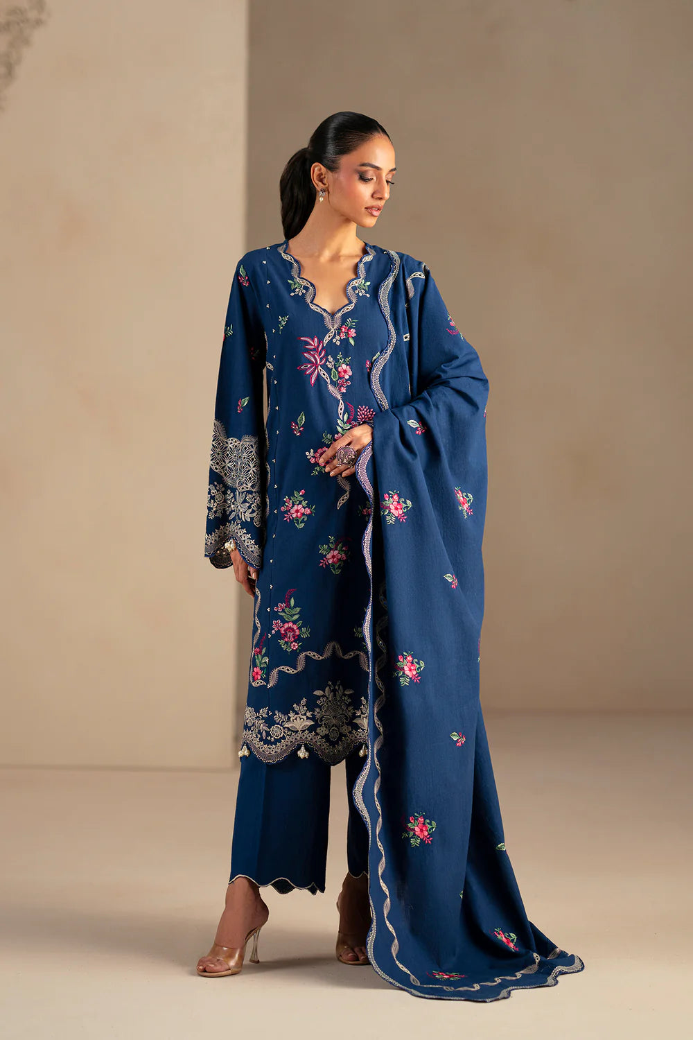 INDIGO BLUE | E0785/203/622 | Unstitched Winter '25 | Ethnc