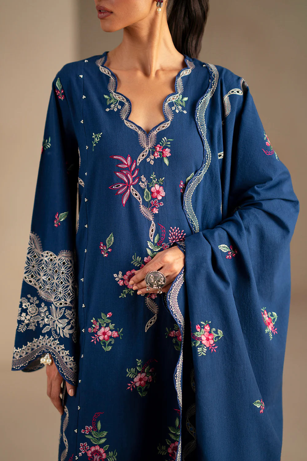 INDIGO BLUE | E0785/203/622 | Unstitched Winter '25 | Ethnc