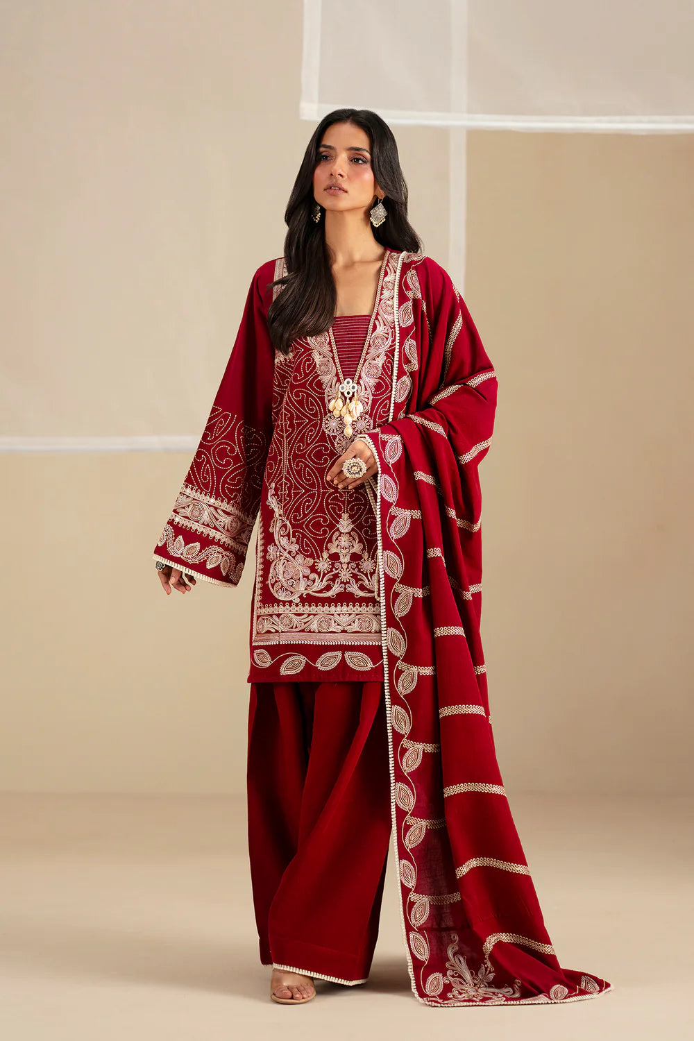 GRAPE WINE | E0786/203/304 | Unstitched Winter '25 | Ethnc