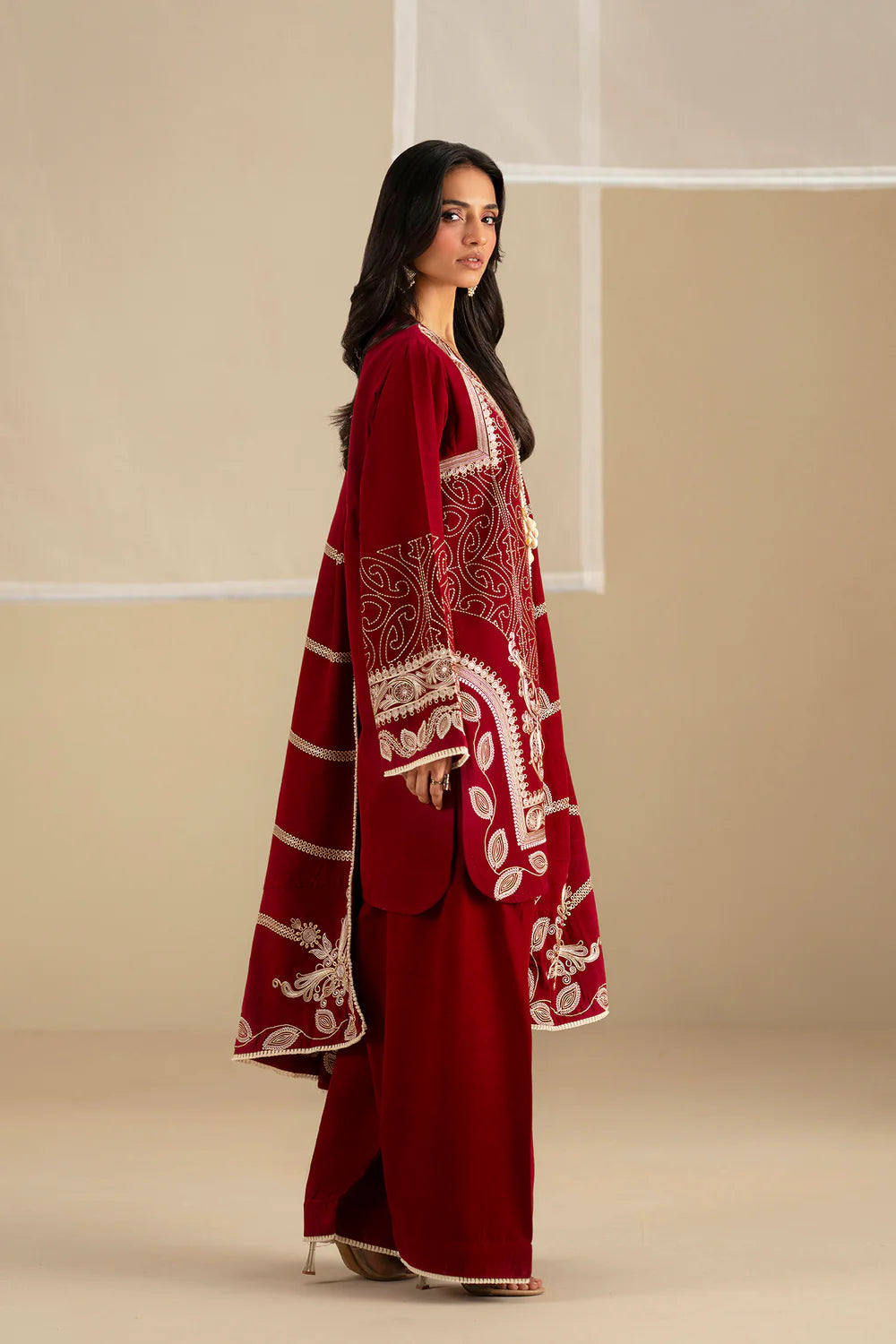 GRAPE WINE | E0786/203/304 | Unstitched Winter '25 | Ethnc