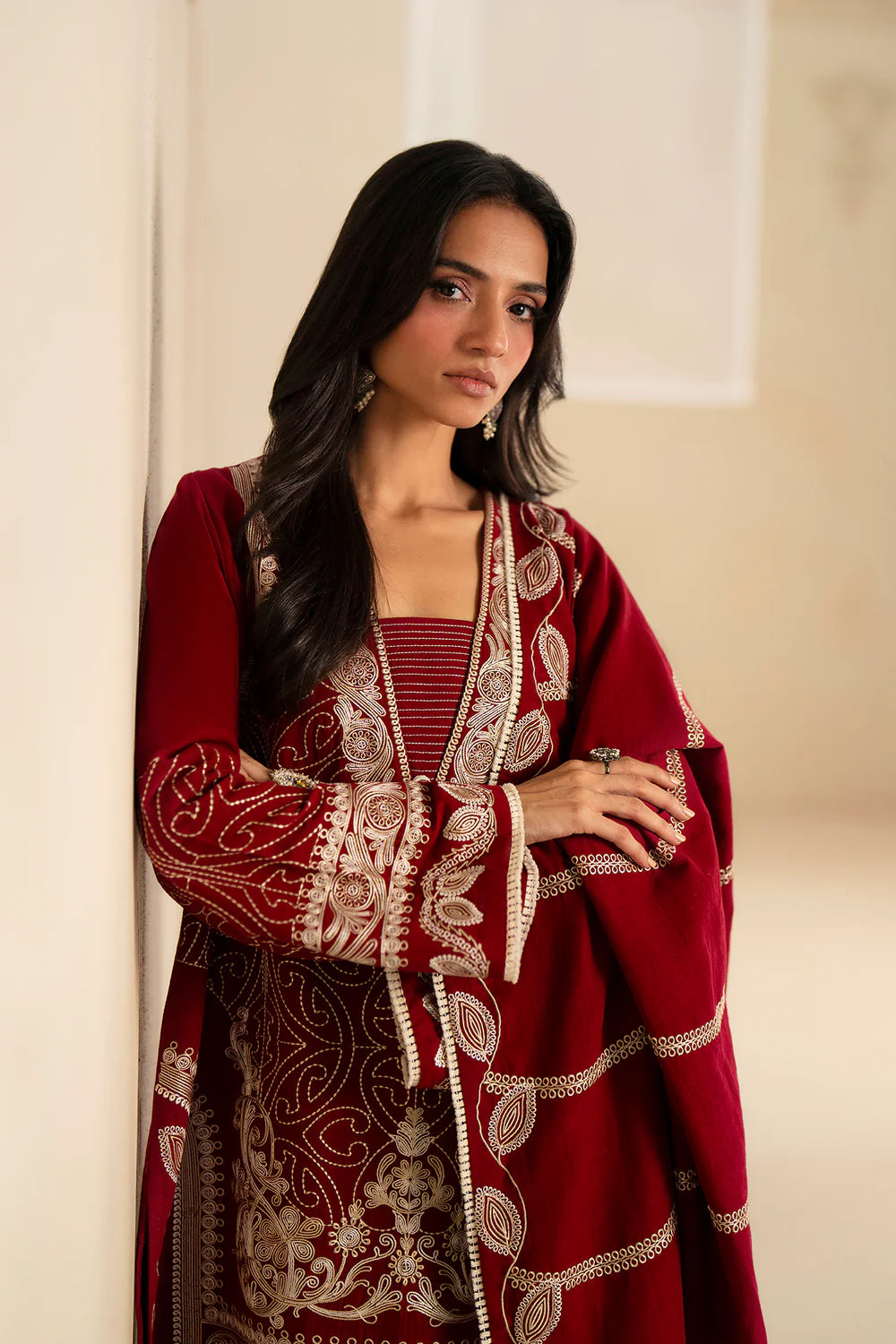 GRAPE WINE | E0786/203/304 | Unstitched Winter '25 | Ethnc