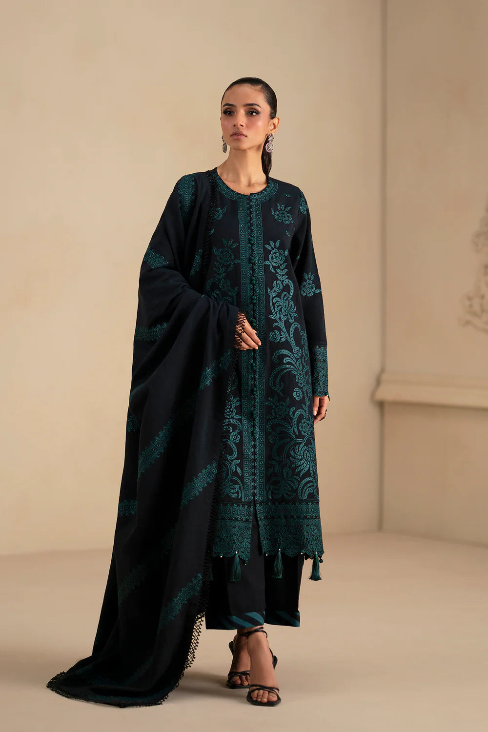 JET BLACK | E0790/203/902 | Unstitched Winter '25 | Ethnc