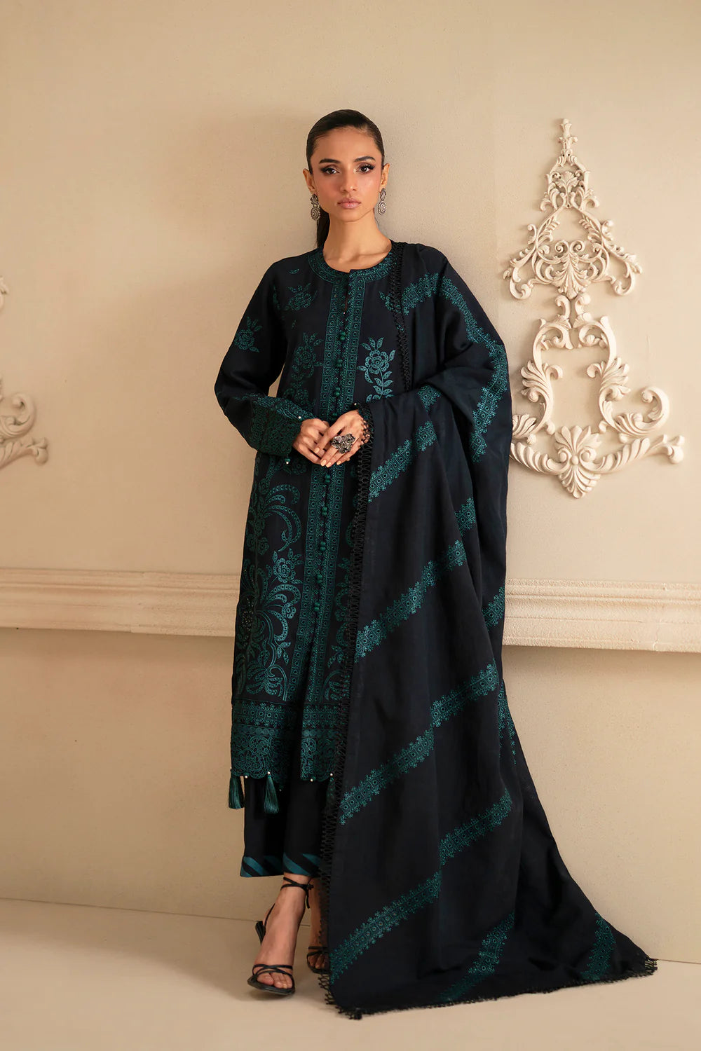 JET BLACK | E0790/203/902 | Unstitched Winter '25 | Ethnc