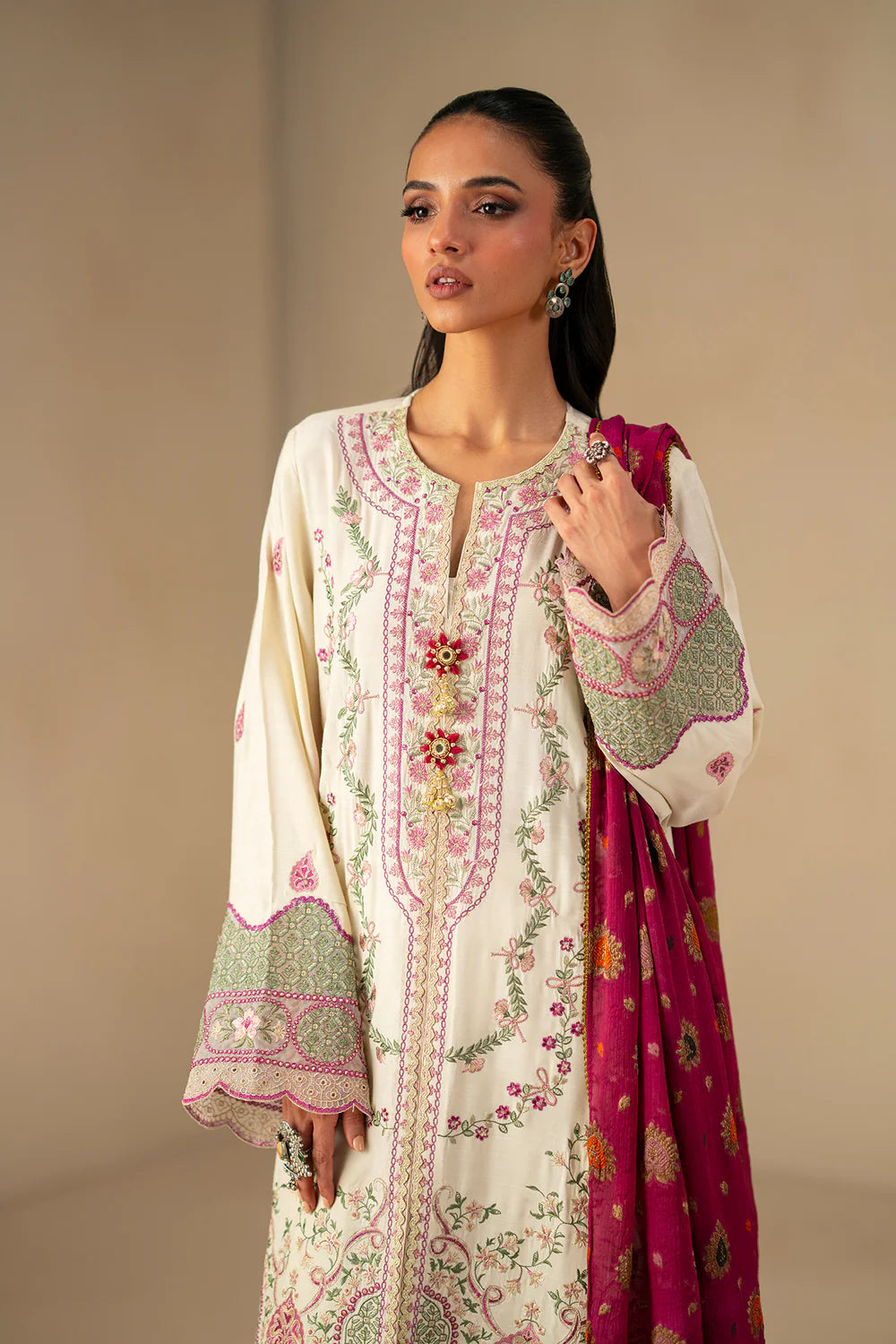 OFF WHITE | E0794/203/002 | Unstitched Winter '25 | Ethnc