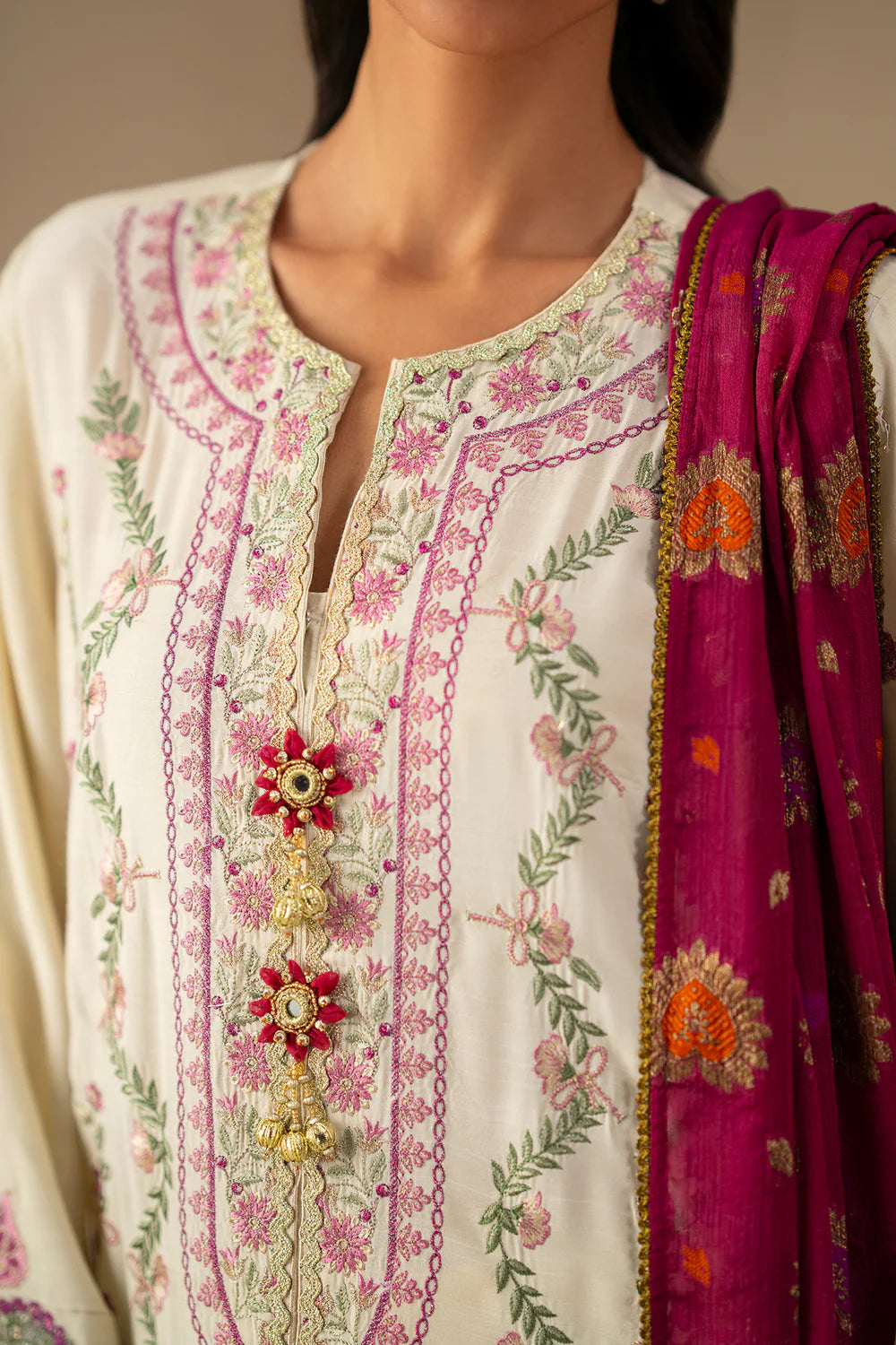 OFF WHITE | E0794/203/002 | Unstitched Winter '25 | Ethnc