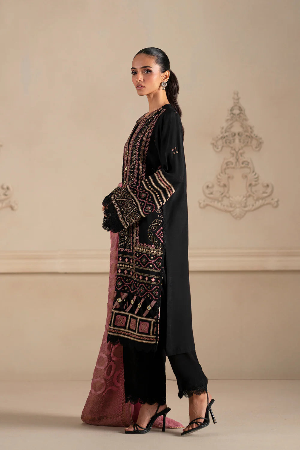 JET BLACK | E0795/203/902 | Unstitched Winter '25 | Ethnc