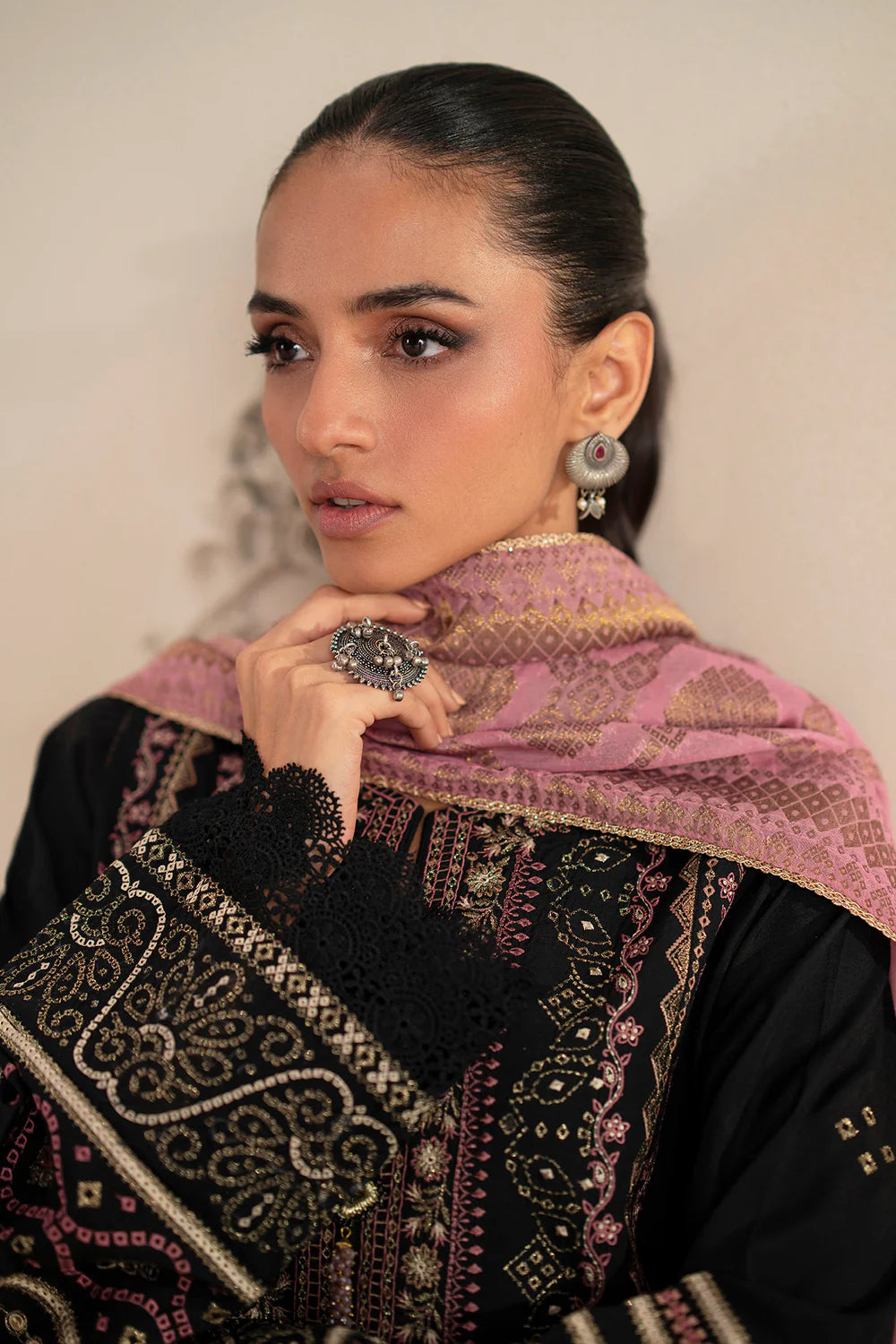 JET BLACK | E0795/203/902 | Unstitched Winter '25 | Ethnc