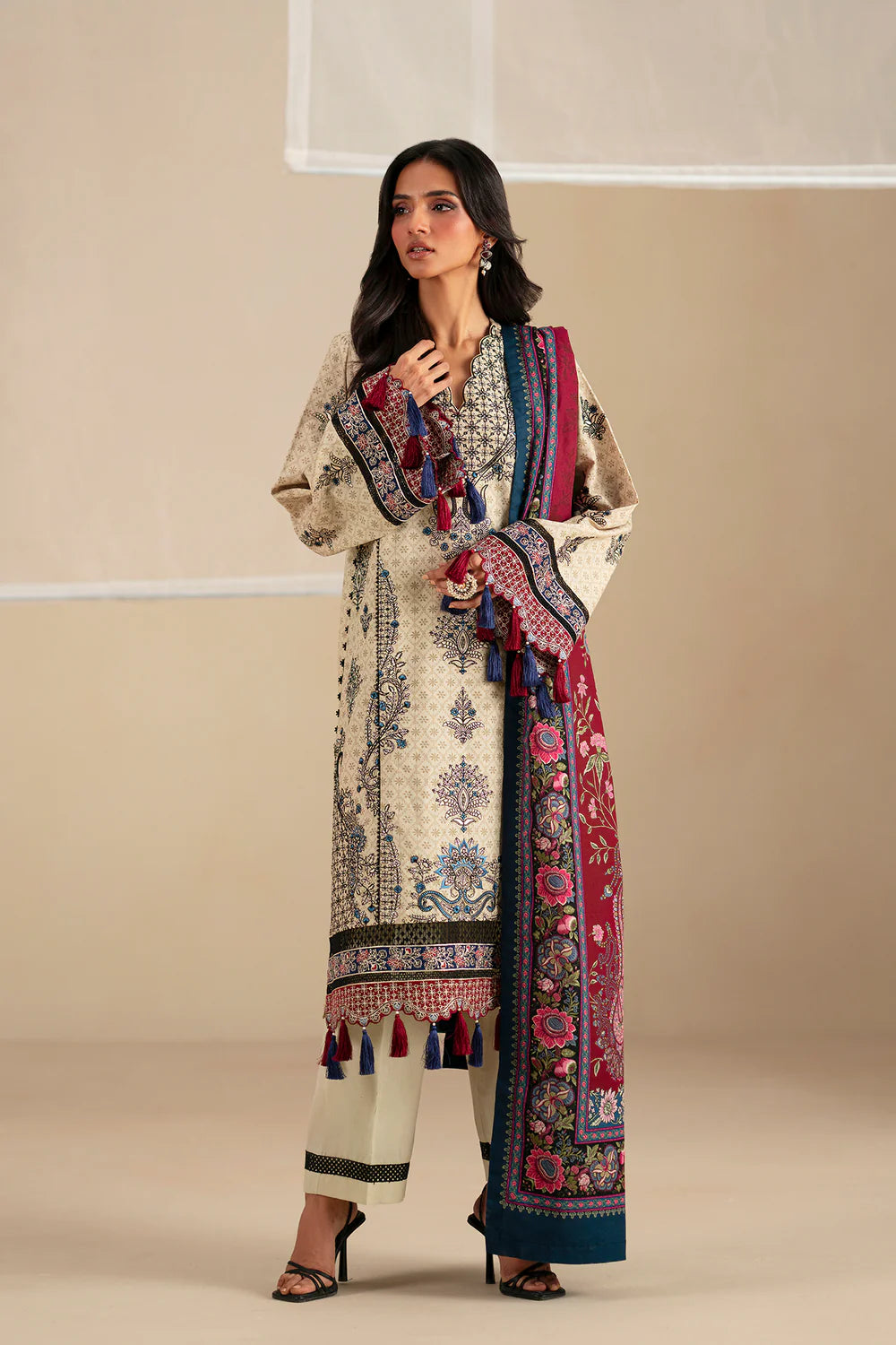 YELLOW BEIGE | E0797/203/112 | Unstitched Winter '25 | Ethnc