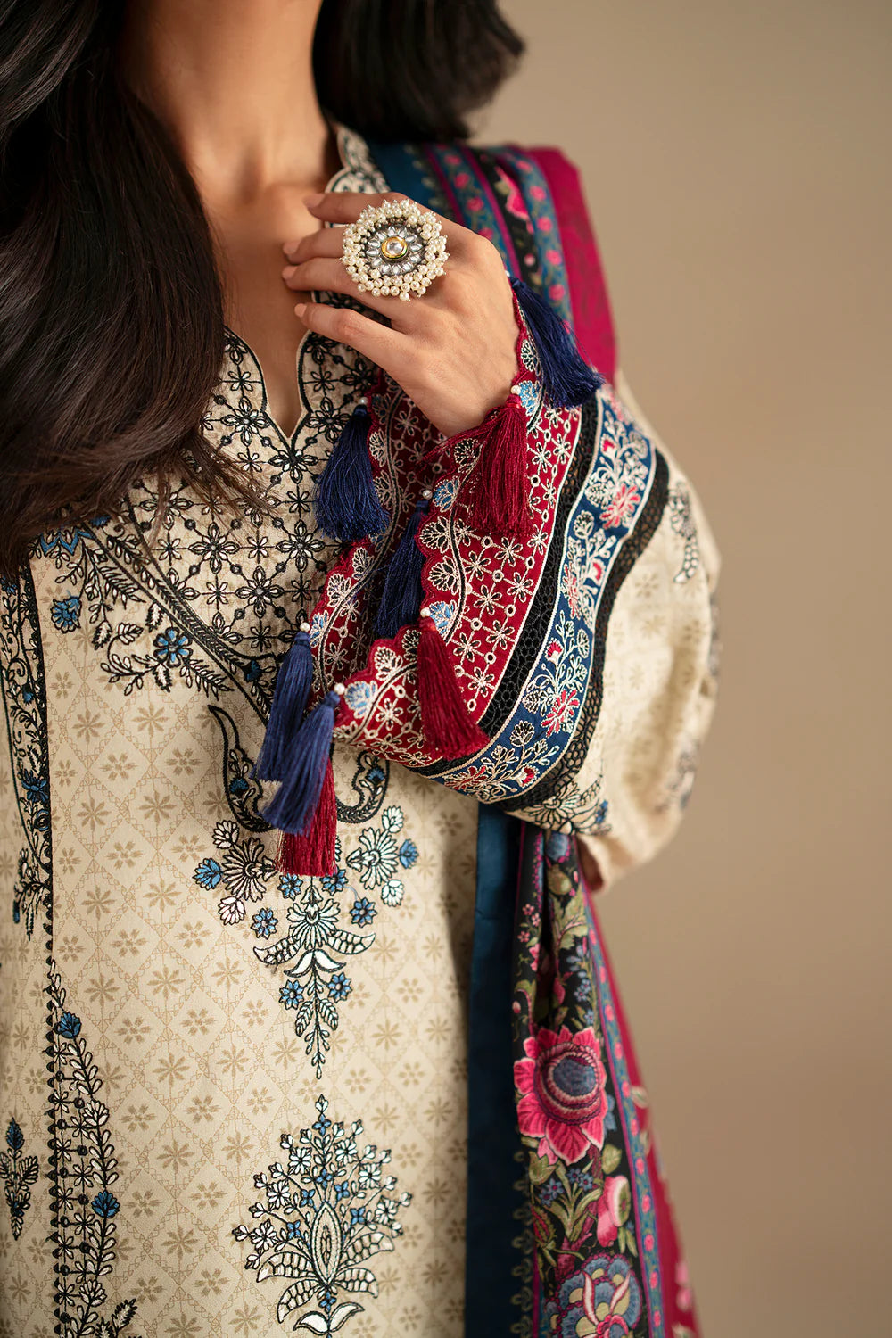 YELLOW BEIGE | E0797/203/112 | Unstitched Winter '25 | Ethnc