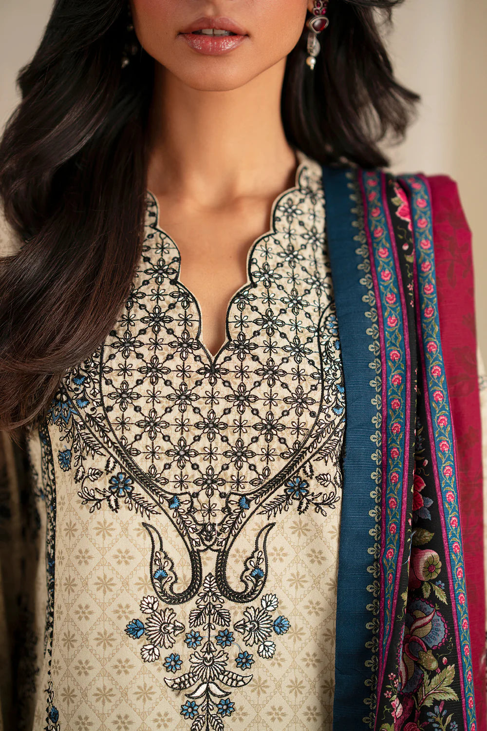 YELLOW BEIGE | E0797/203/112 | Unstitched Winter '25 | Ethnc