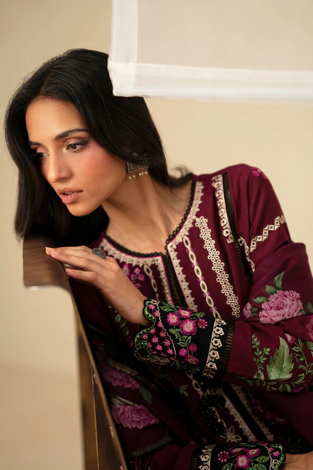 DEEP PLUM | E0800/203/516 | Unstitched Winter '25 | Ethnc