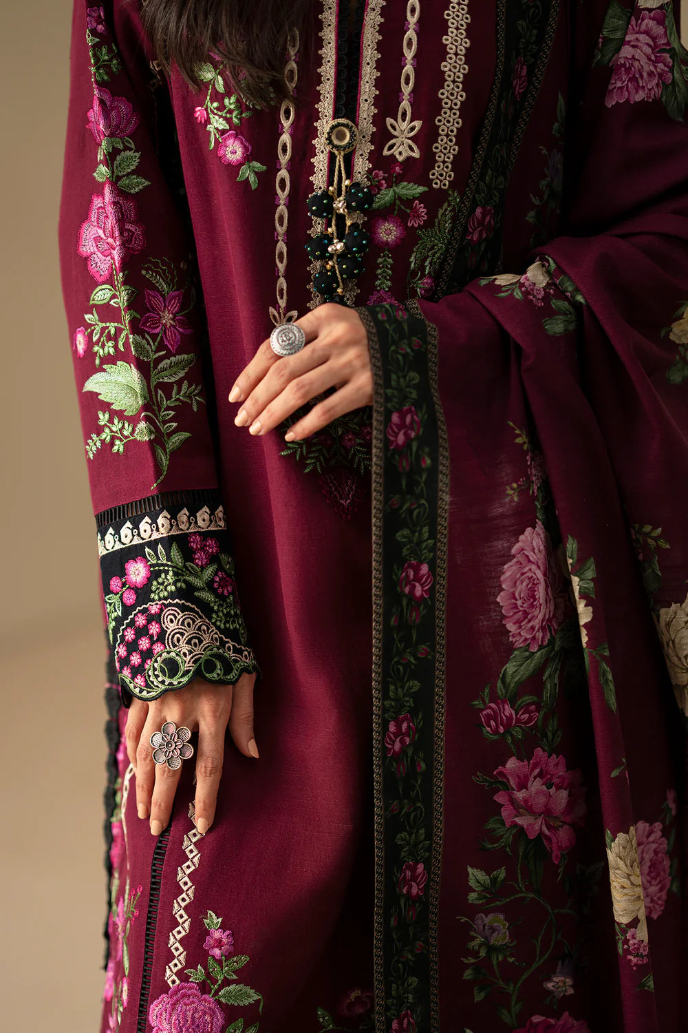 DEEP PLUM | E0800/203/516 | Unstitched Winter '25 | Ethnc