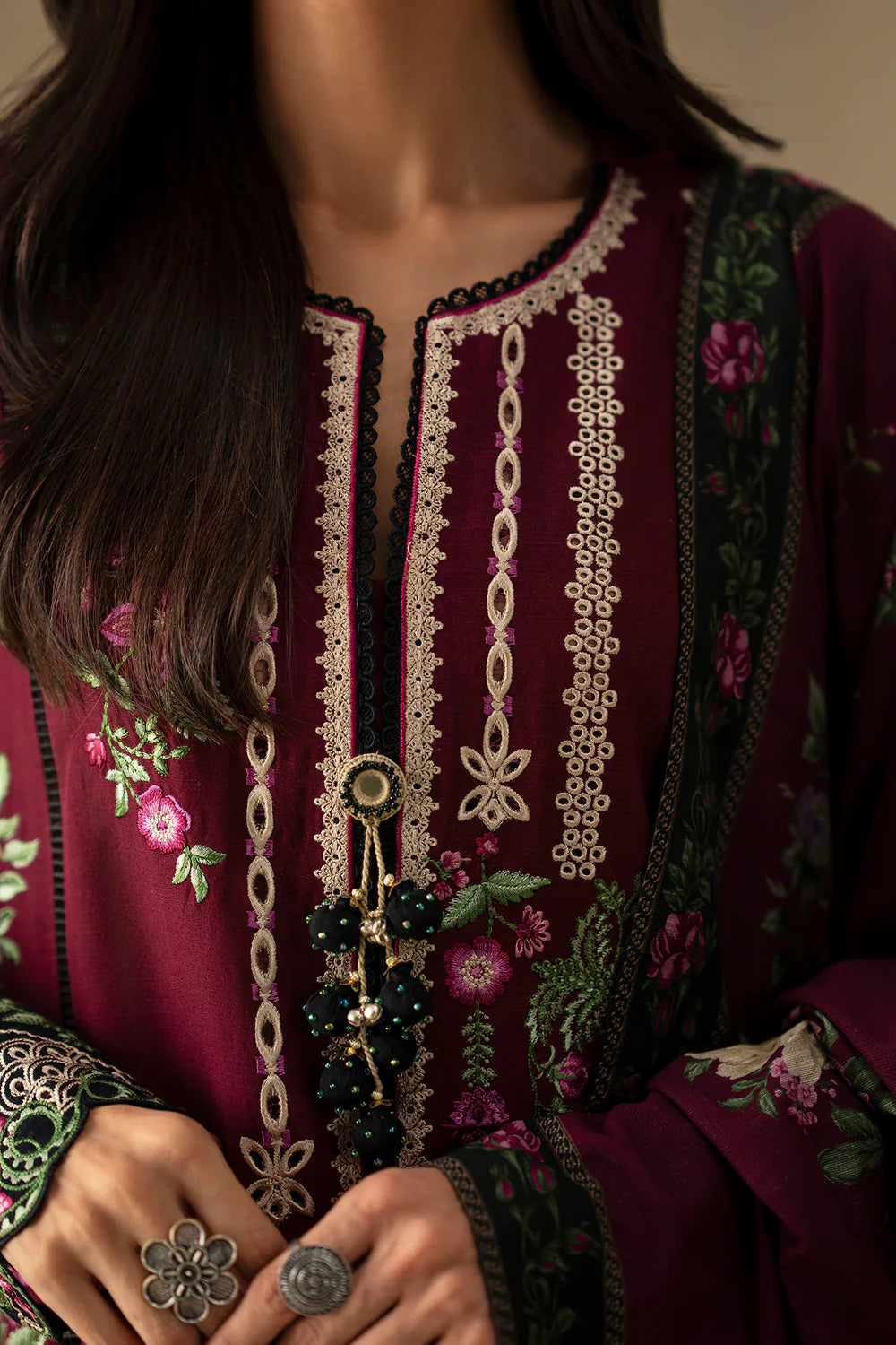 DEEP PLUM | E0800/203/516 | Unstitched Winter '25 | Ethnc