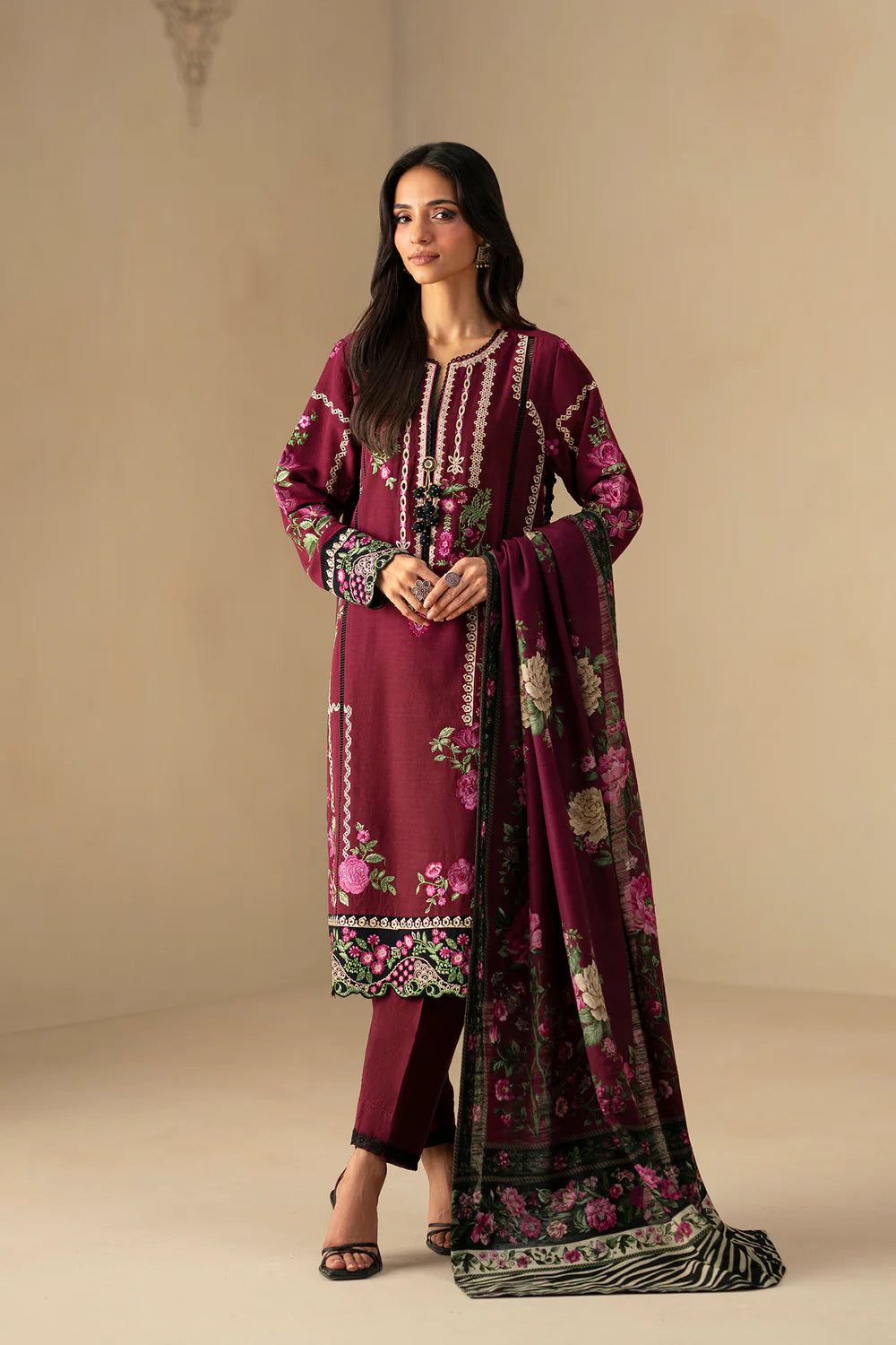 DEEP PLUM | E0800/203/516 | Unstitched Winter '25 | Ethnc