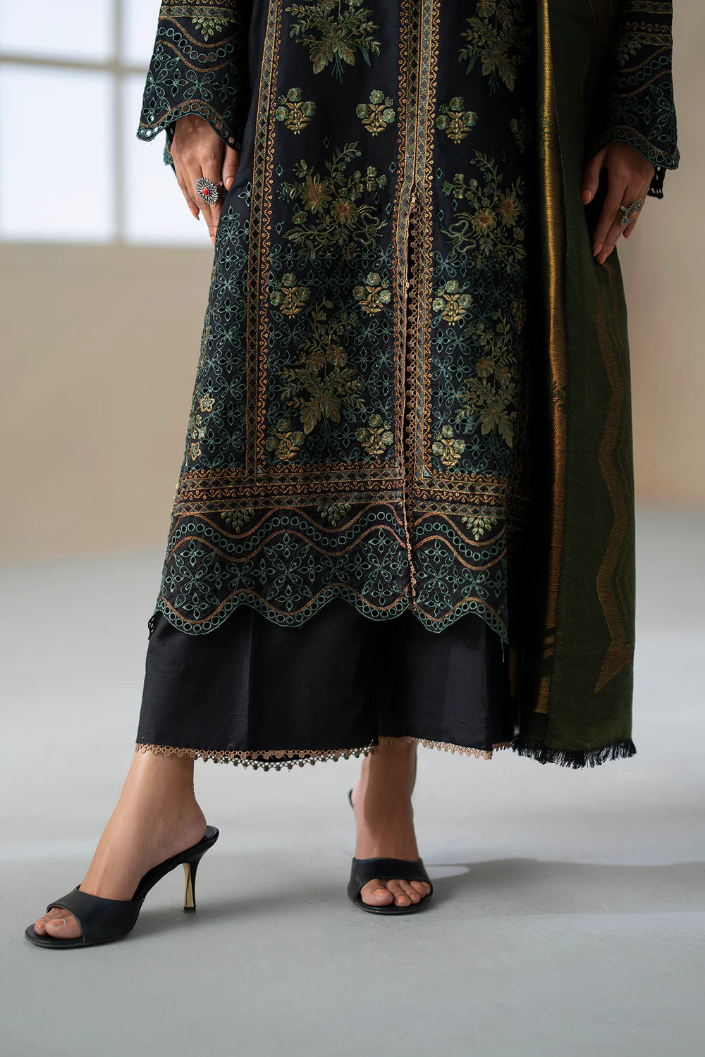 JET BLACK | E0801/203/902 | Unstitched Rozana A/W '25 Drop 2 | Ethnc