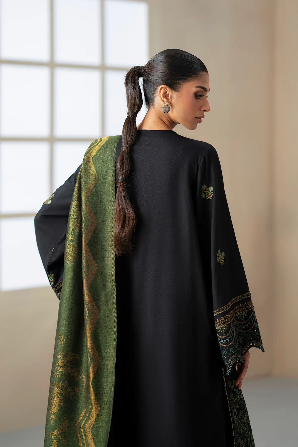 JET BLACK | E0801/203/902 | Unstitched Rozana A/W '25 Drop 2 | Ethnc