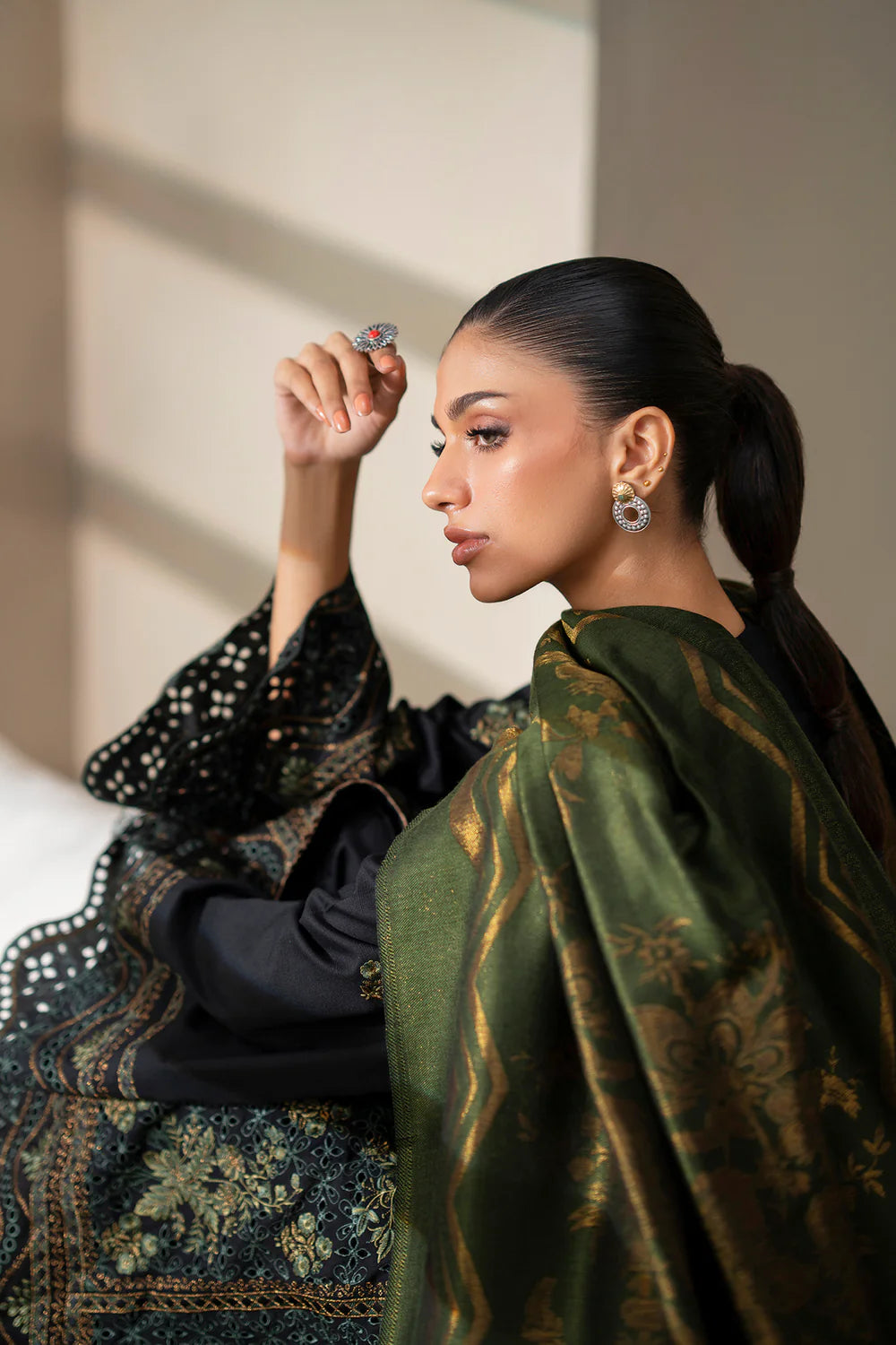 JET BLACK | E0801/203/902 | Unstitched Rozana A/W '25 Drop 2 | Ethnc