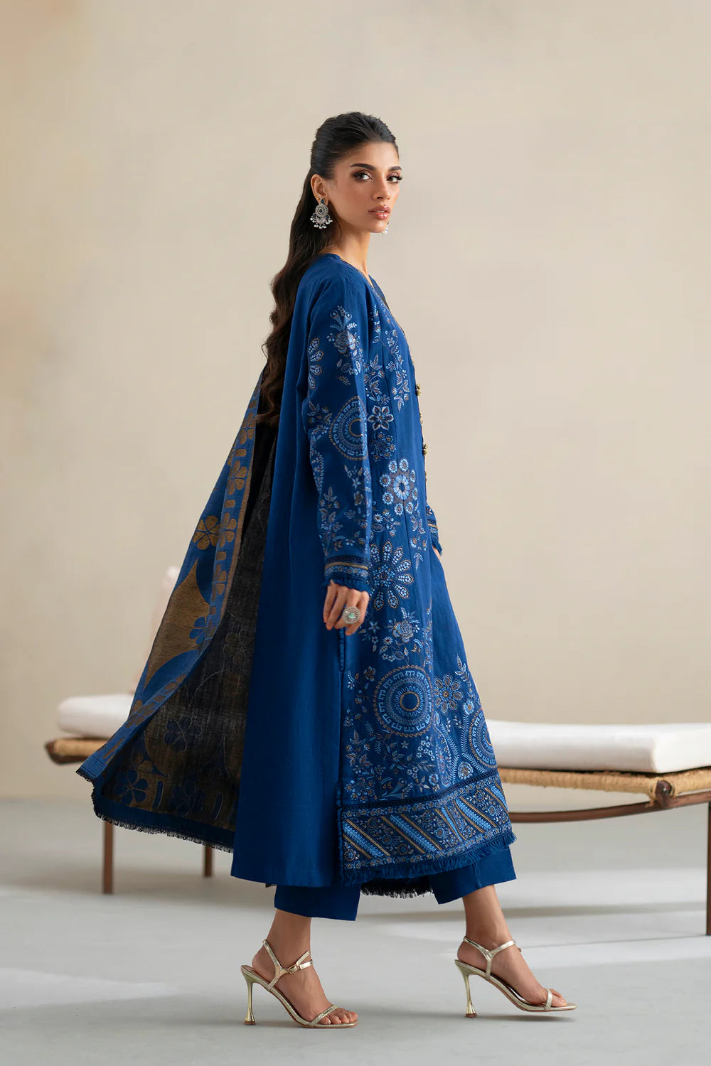 INDIGO BLUE | E0807/203/622 | Unstitched Rozana A/W '25 Drop 2 | Ethnc