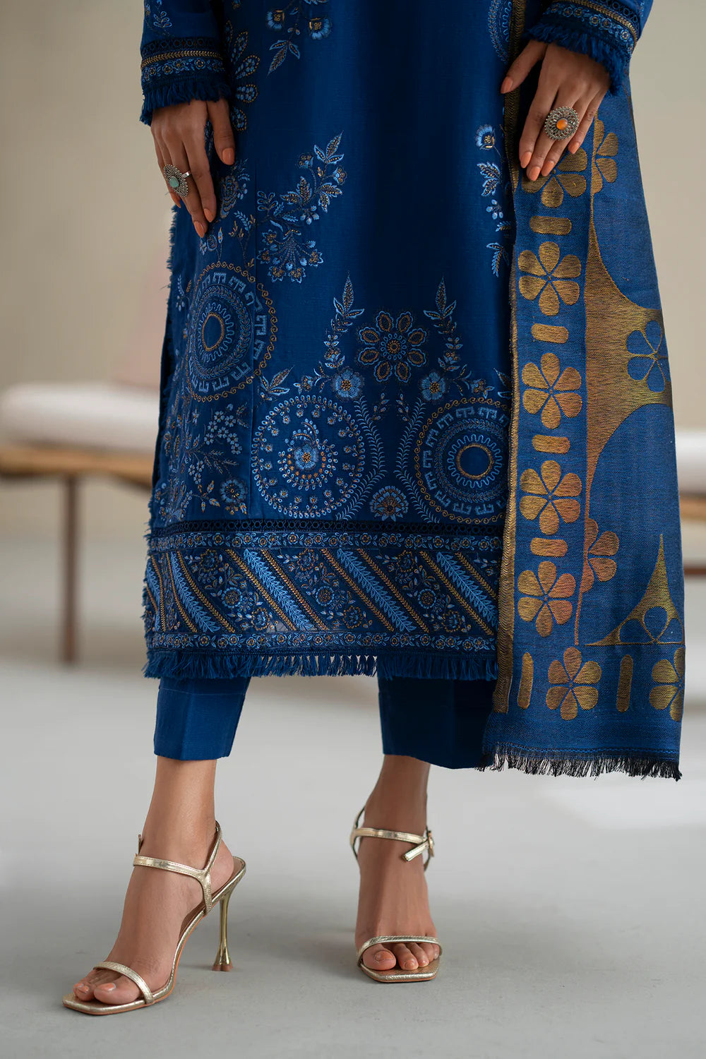 INDIGO BLUE | E0807/203/622 | Unstitched Rozana A/W '25 Drop 2 | Ethnc