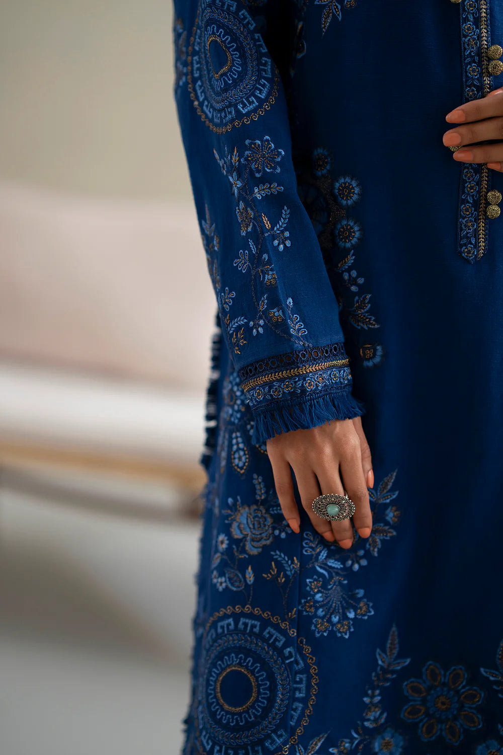 INDIGO BLUE | E0807/203/622 | Unstitched Rozana A/W '25 Drop 2 | Ethnc