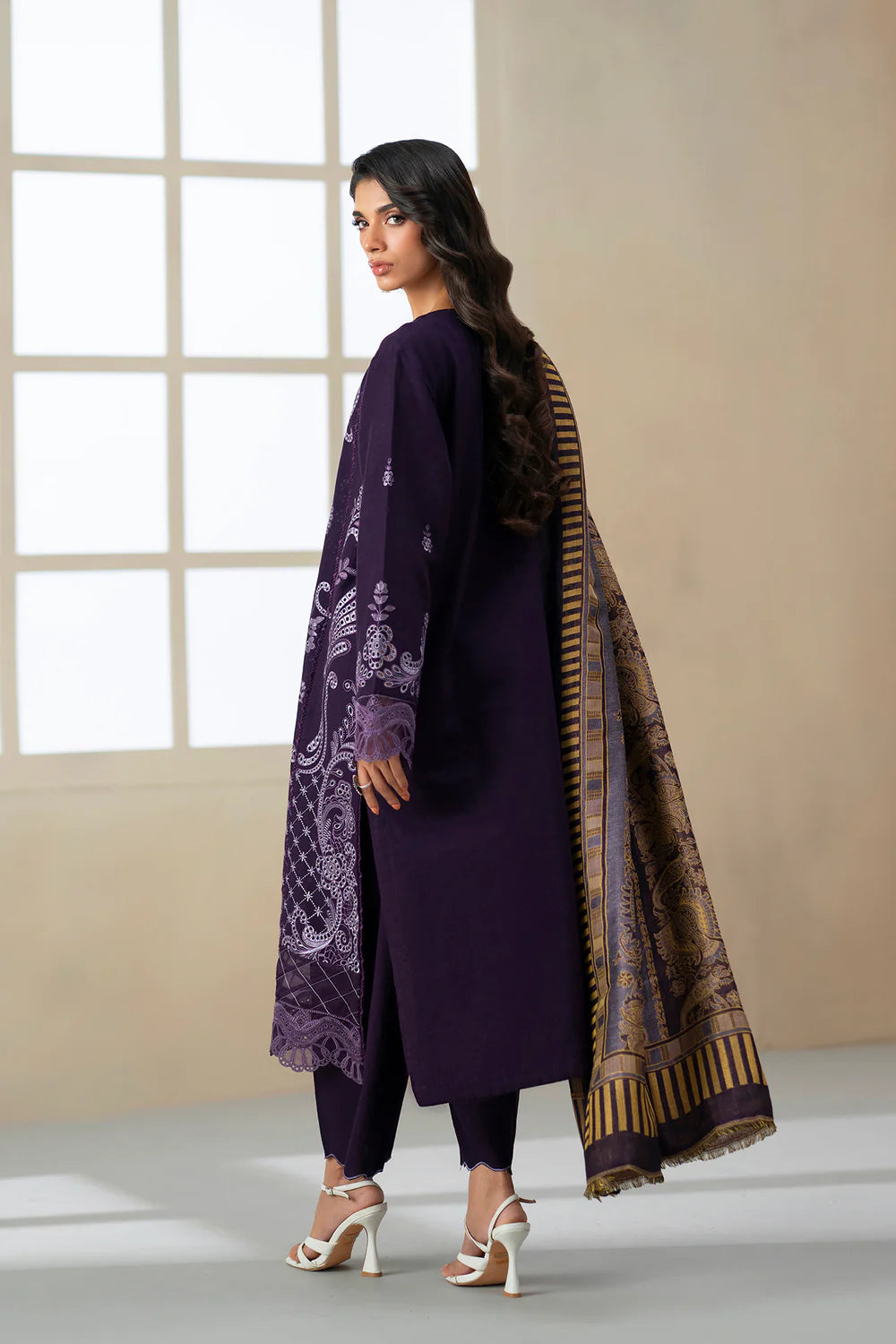 DARK PURPLE | E0808/203/502 | Unstitched Rozana A/W '25 Drop 2 | Ethnc