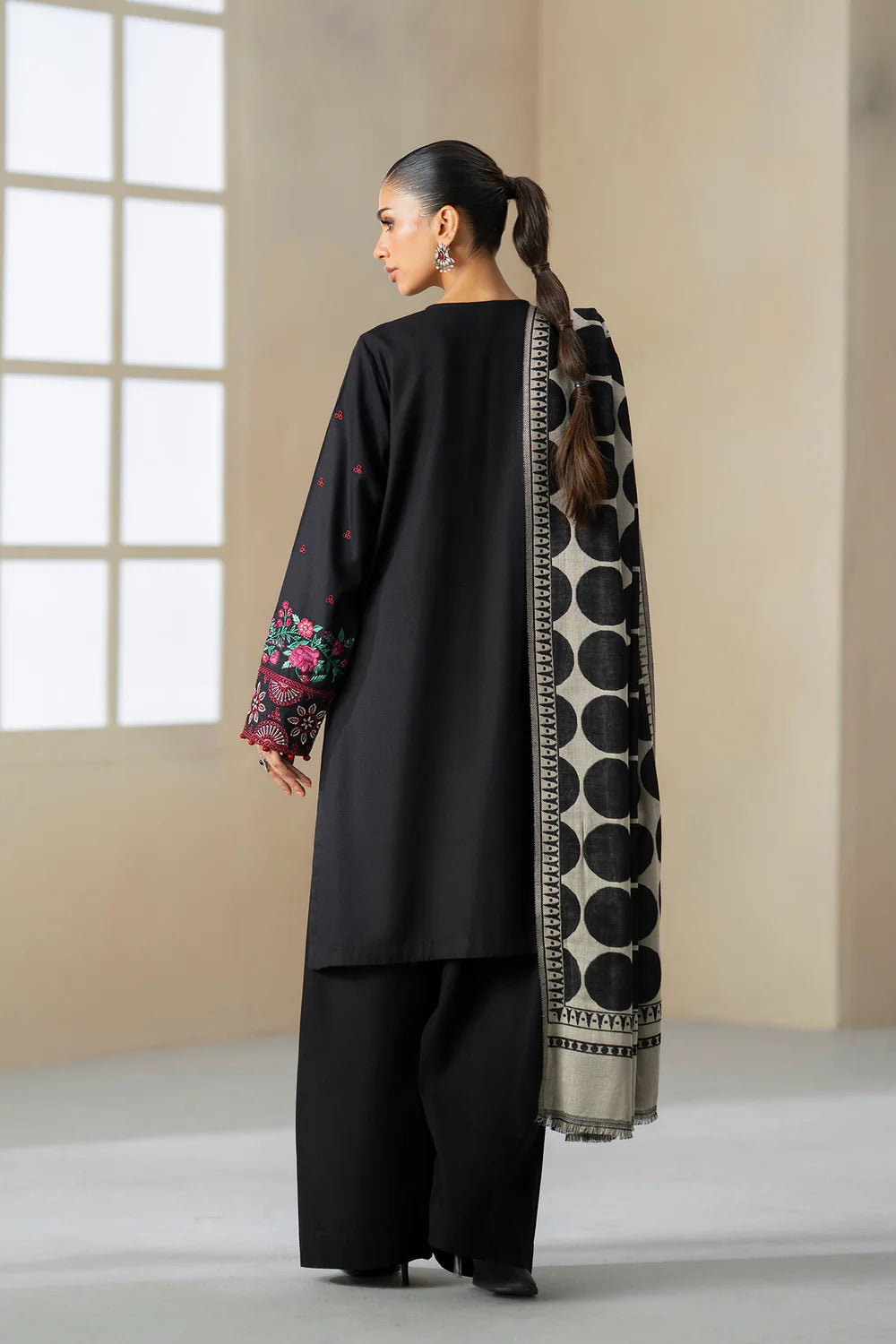 JET BLACK | E0809/203/902 | Unstitched Rozana A/W '25 Drop 2 | Ethnc