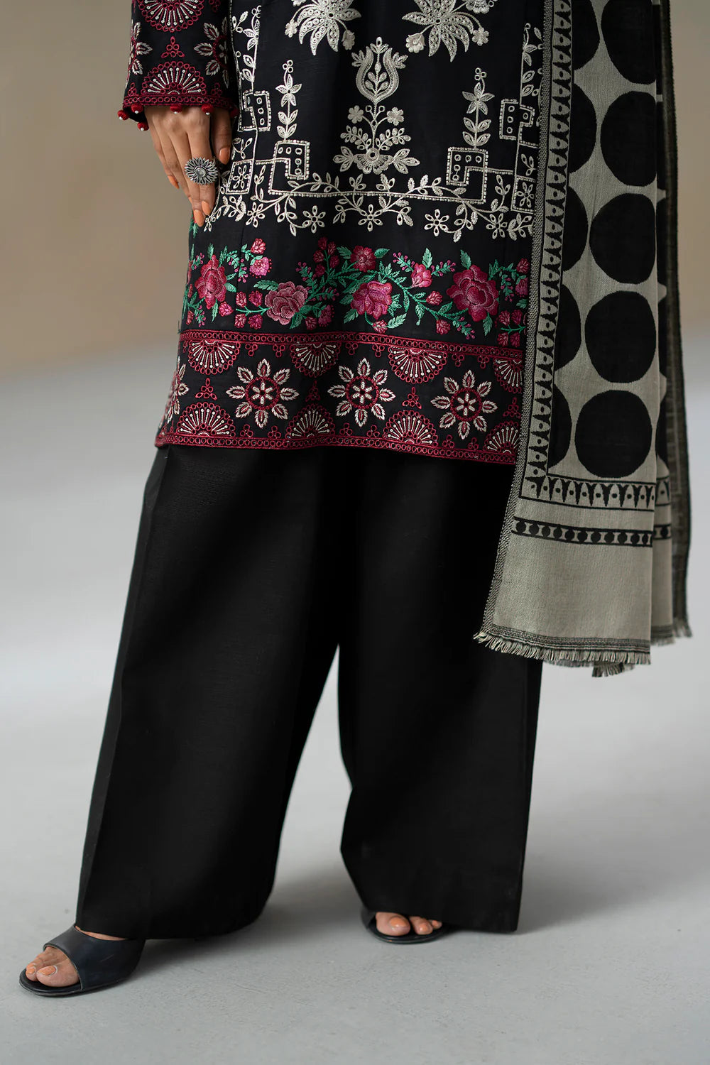 JET BLACK | E0809/203/902 | Unstitched Rozana A/W '25 Drop 2 | Ethnc