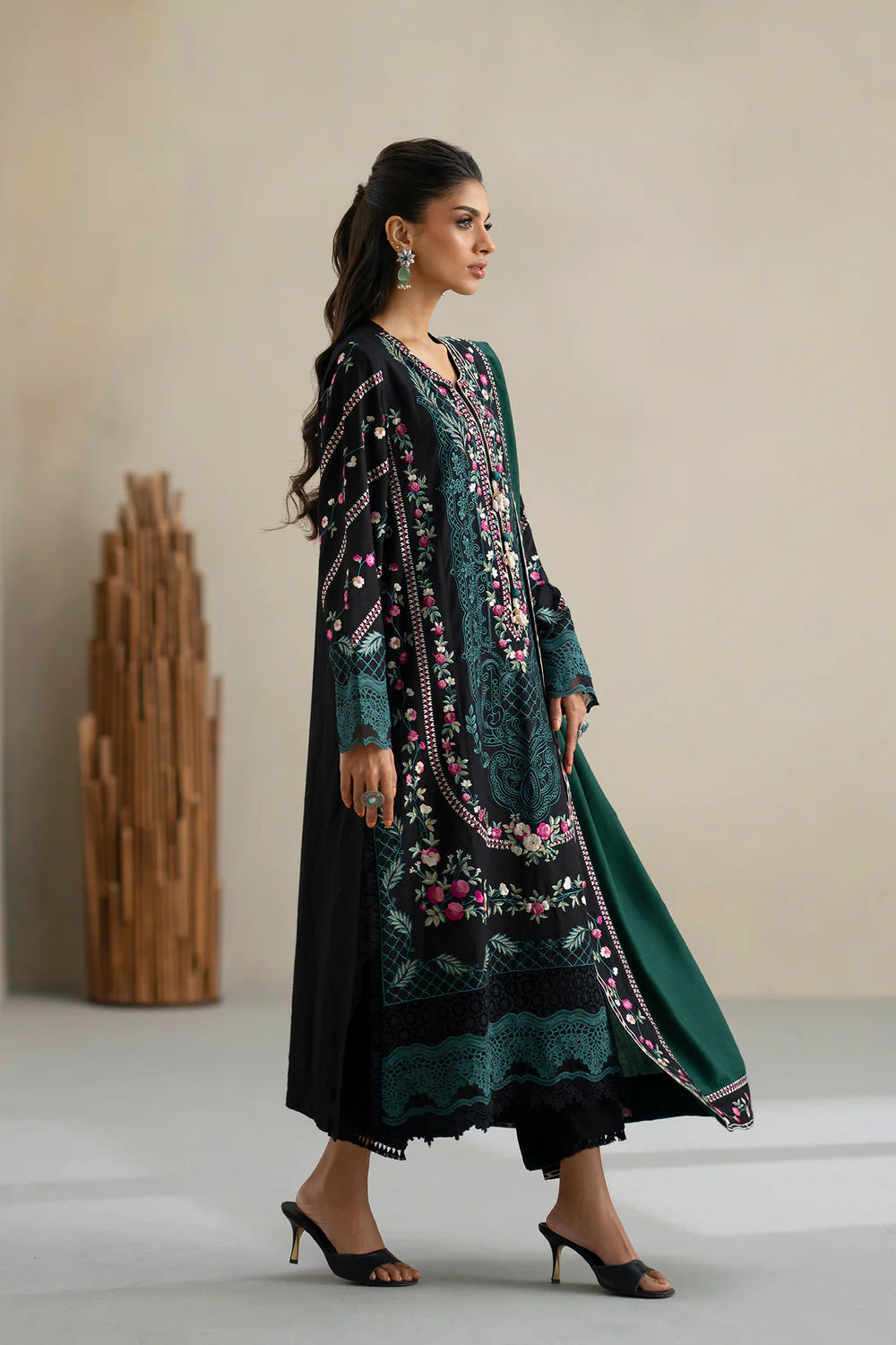 JET BLACK | E0812/203/902 | Unstitched Rozana A/W '25 Drop 2 | Ethnc