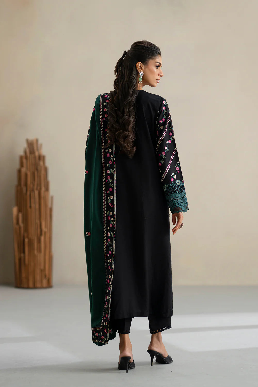 JET BLACK | E0812/203/902 | Unstitched Rozana A/W '25 Drop 2 | Ethnc