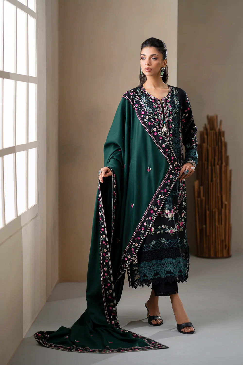 JET BLACK | E0812/203/902 | Unstitched Rozana A/W '25 Drop 2 | Ethnc