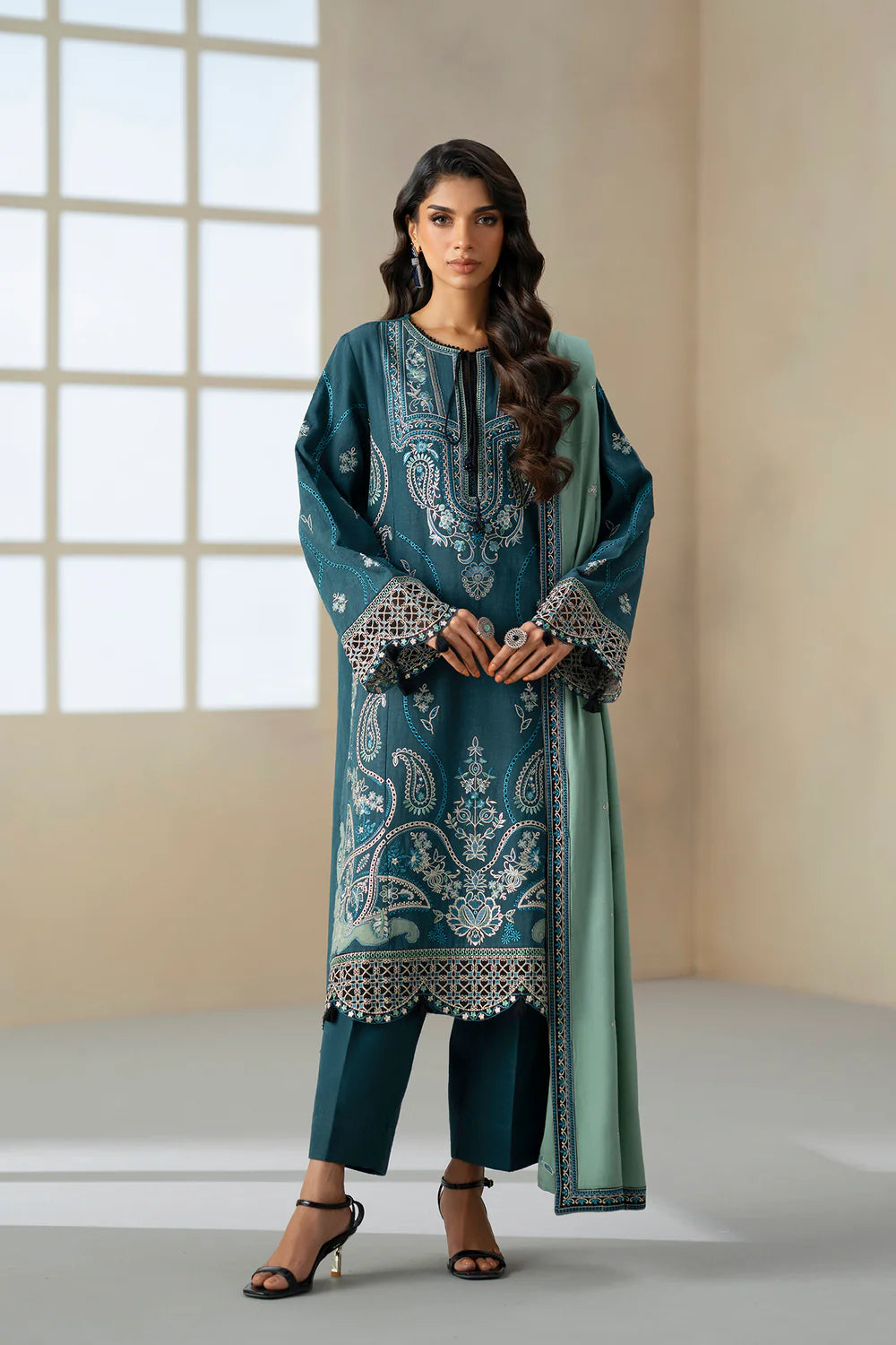 PEACOCK | E0813/203/602 | Unstitched Rozana A/W '25 Drop 2 | Ethnc