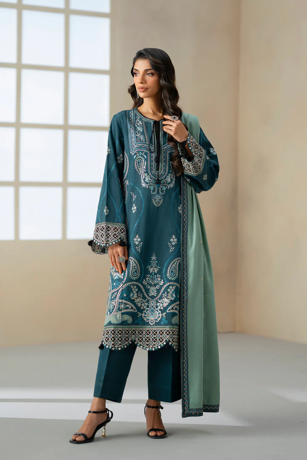 PEACOCK | E0813/203/602 | Unstitched Rozana A/W '25 Drop 2 | Ethnc