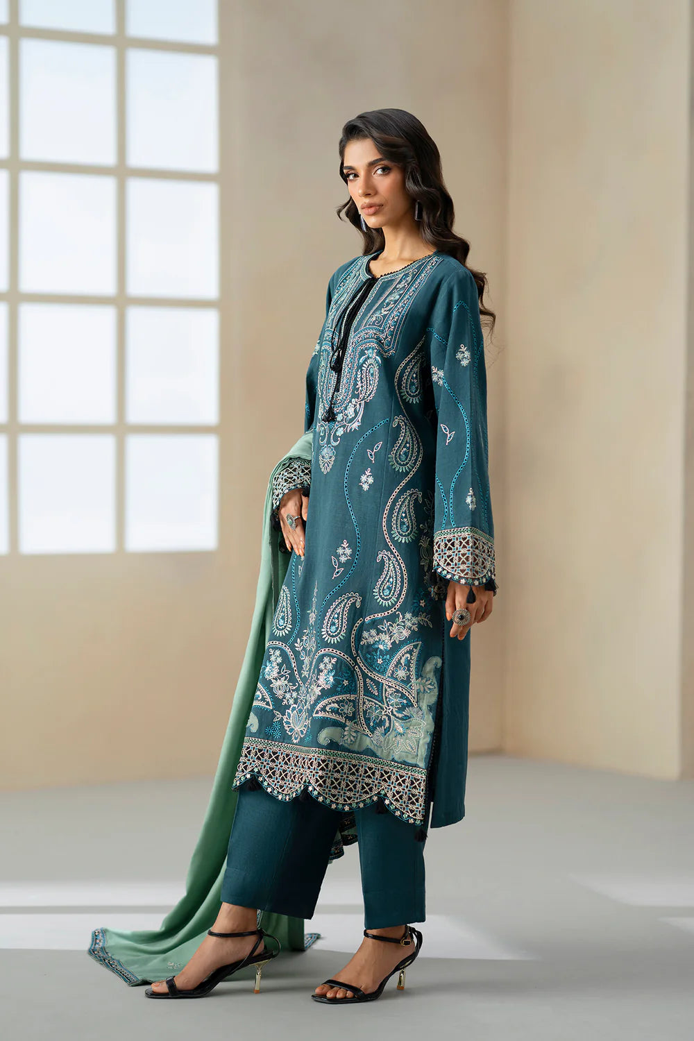 PEACOCK | E0813/203/602 | Unstitched Rozana A/W '25 Drop 2 | Ethnc