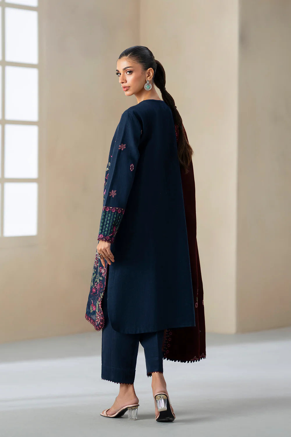 DARK BLUE | E0815/203/618 | Unstitched Rozana A/W '25 Drop 2 | Ethnc