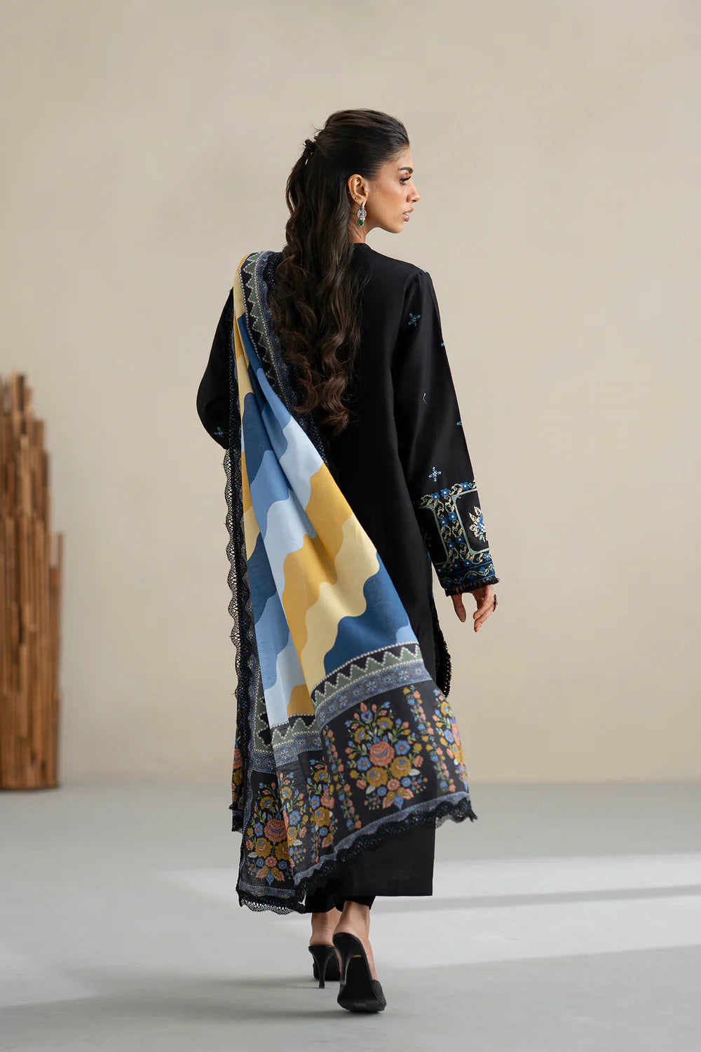 JET BLACK | E0817/203/902 | Unstitched Rozana A/W '25 Drop 2 | Ethnc