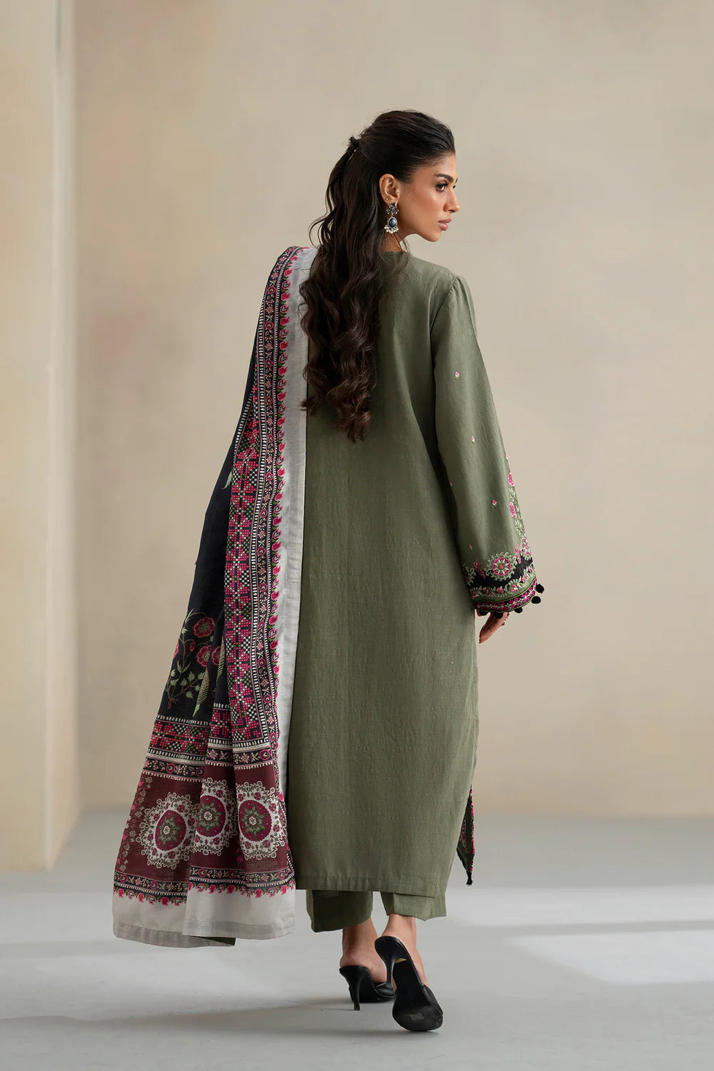 OLIVE | E0819/203/120 | Unstitched Rozana A/W '25 Drop 2 | Ethnc