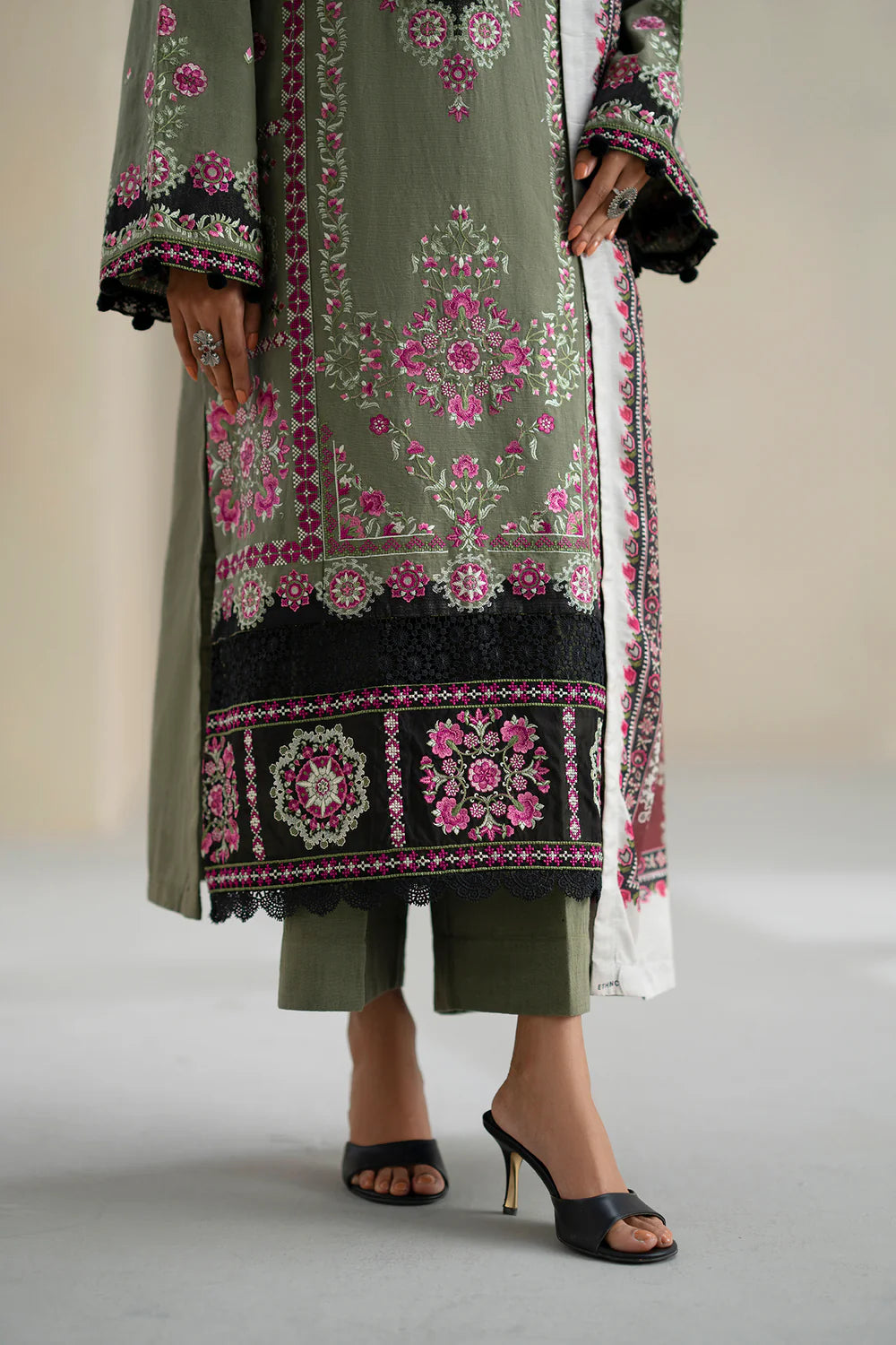 OLIVE | E0819/203/120 | Unstitched Rozana A/W '25 Drop 2 | Ethnc