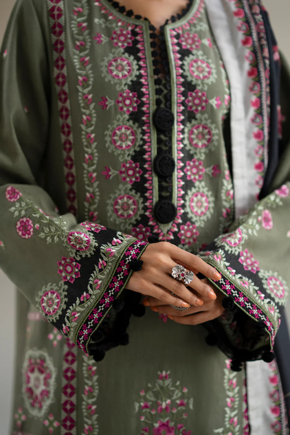 OLIVE | E0819/203/120 | Unstitched Rozana A/W '25 Drop 2 | Ethnc