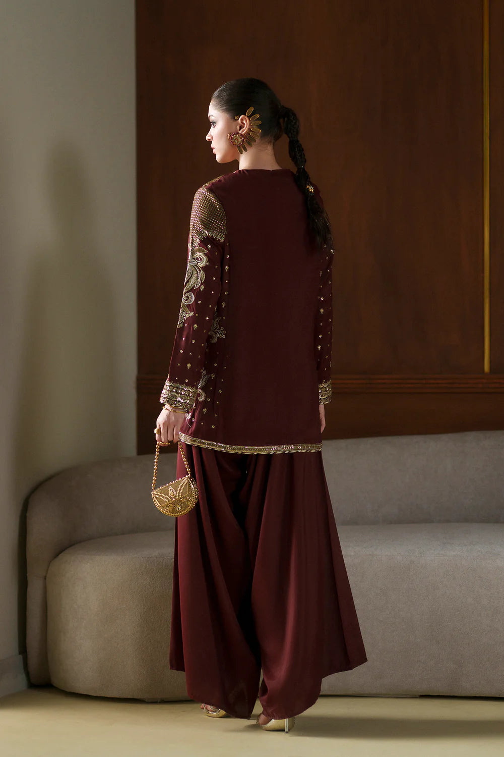 BURGUNDY | E1077/104/415 | Women Boutique Summer '26- Drop 4 | Ethnc