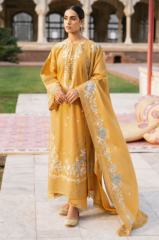 MUSTARD MIRAGE-3PC EMBROIDERED LAWN SUIT | Cross Stitch