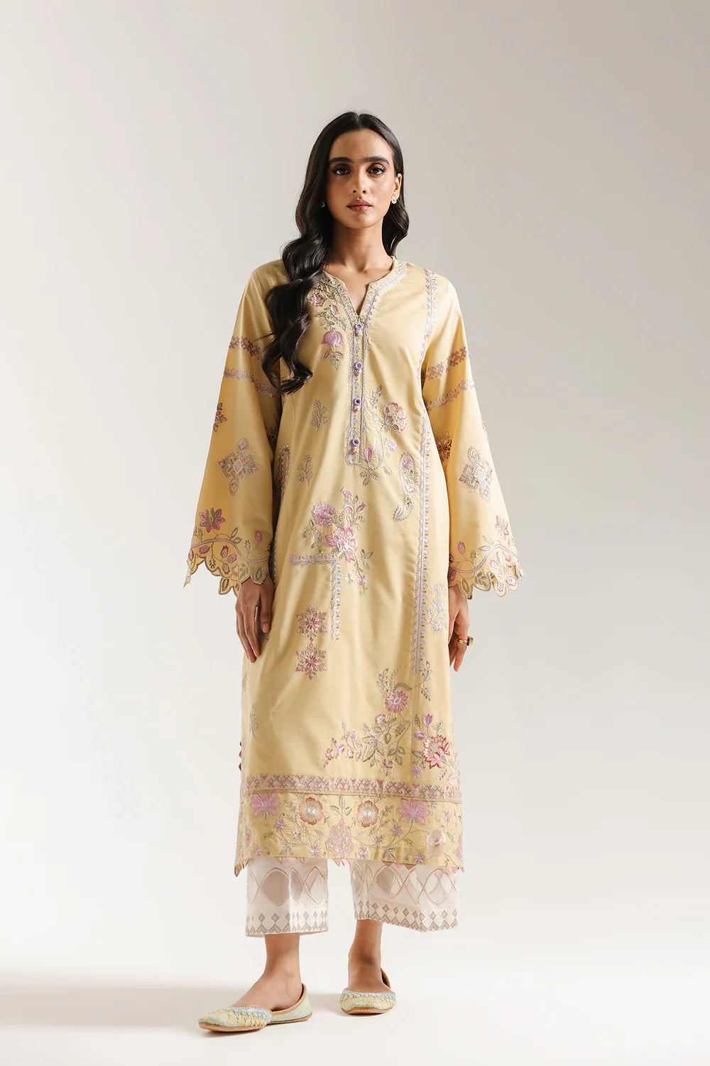 BRIGHT YELLOW | E3613/103/107 | Rozana collection 25' - Drop 03 | Ethnc