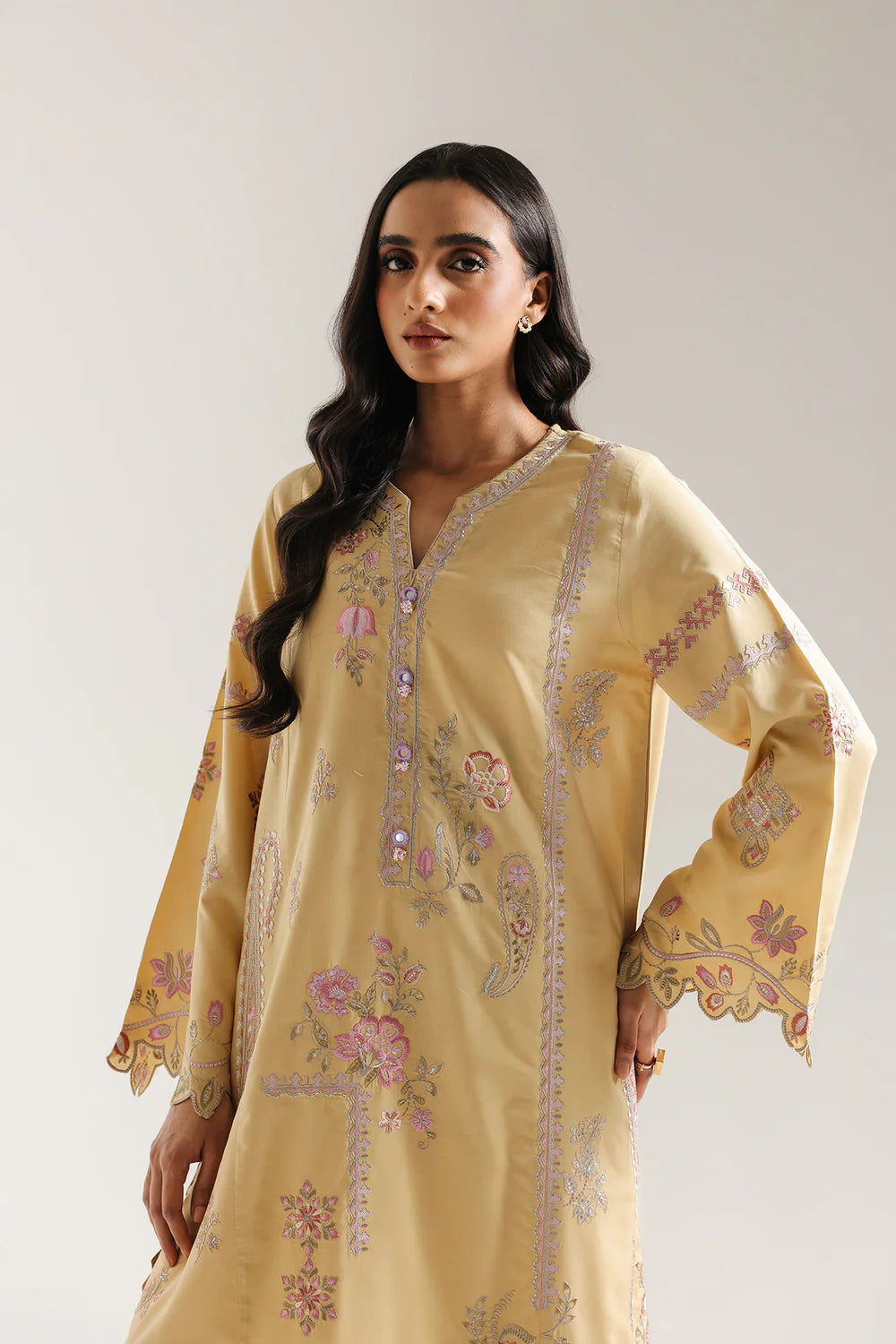 BRIGHT YELLOW | E3613/103/107 | Rozana collection 25' - Drop 03 | Ethnc