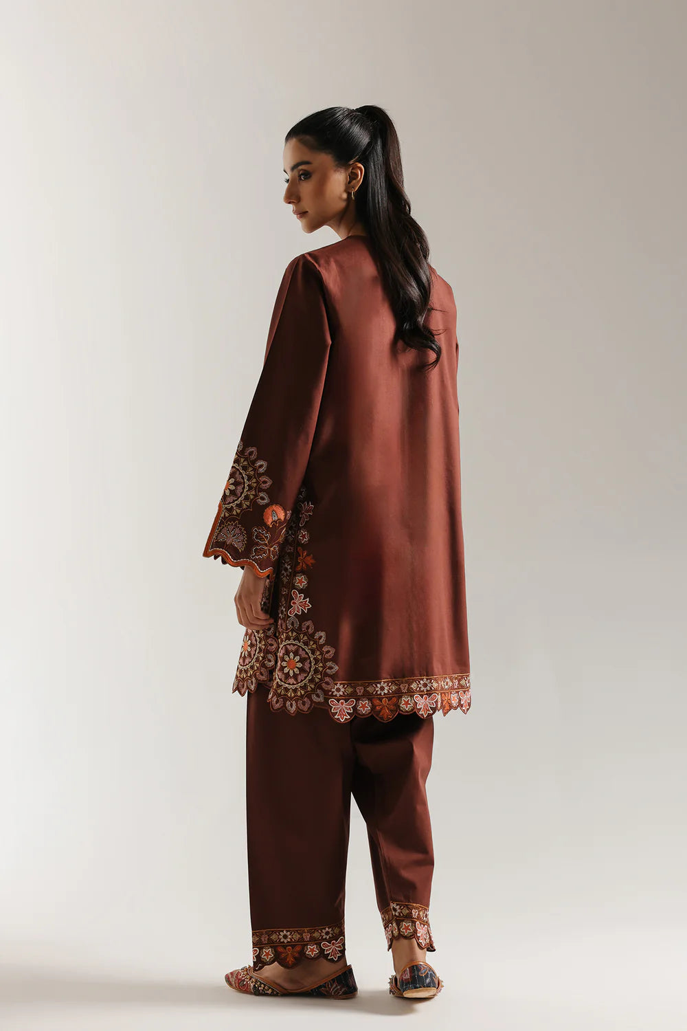 DARK BROWN | E3648/103/317 | Rozana collection 25' - Drop 03 | Ethnc