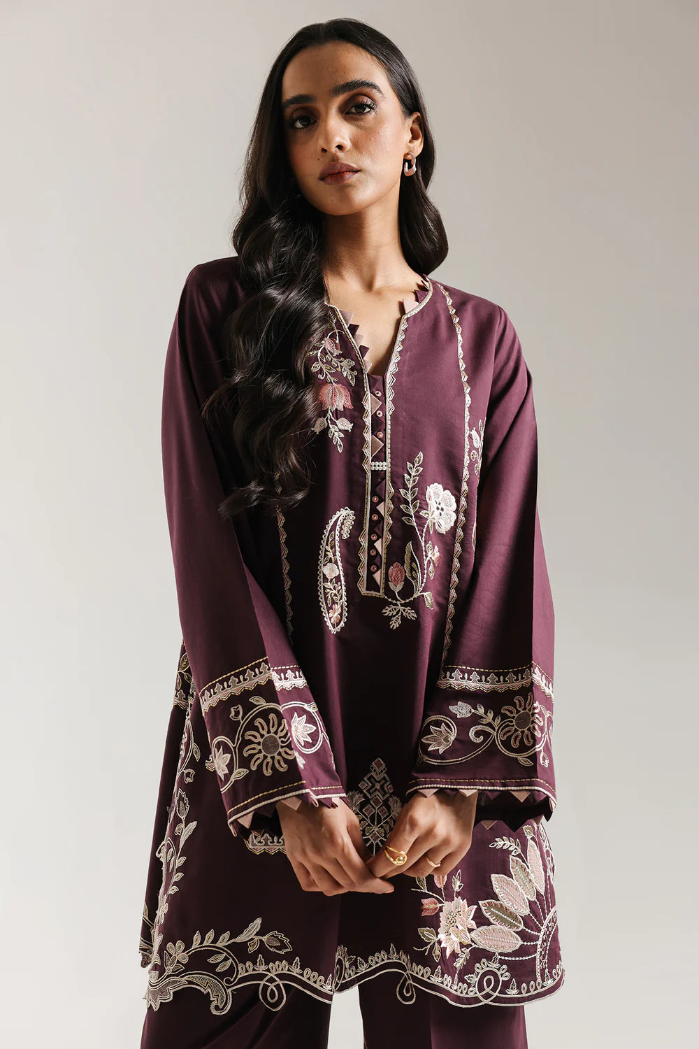 PLUM PURPLE | E3664/103/520 | Rozana collection 25' - Drop 03 | Ethnc