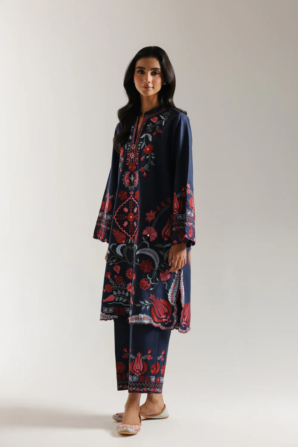 NAVY BLUE | E3683/103/619 | Rozana collection 25' - Drop 03 | Ethnc